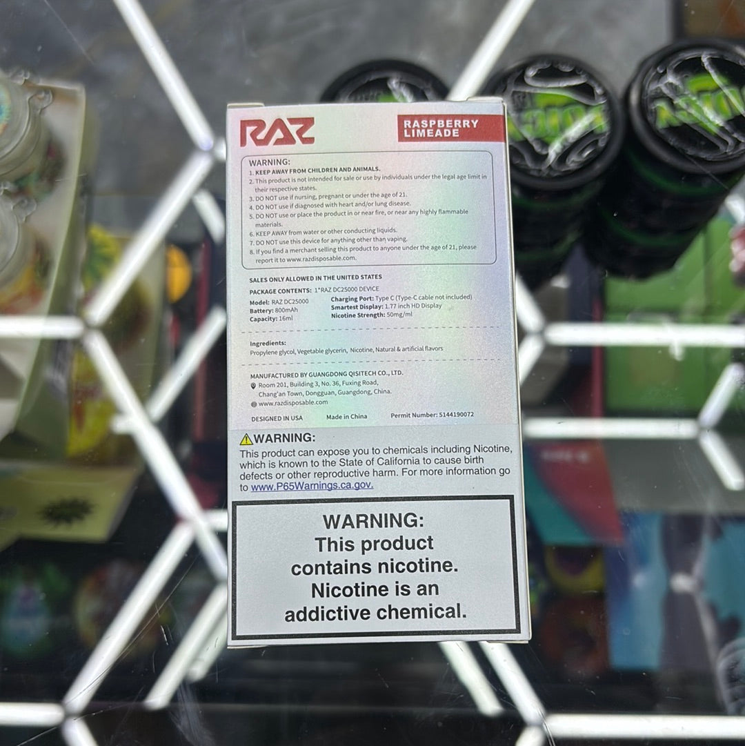 Raz dc25000 25k puffs raspberry limeade 