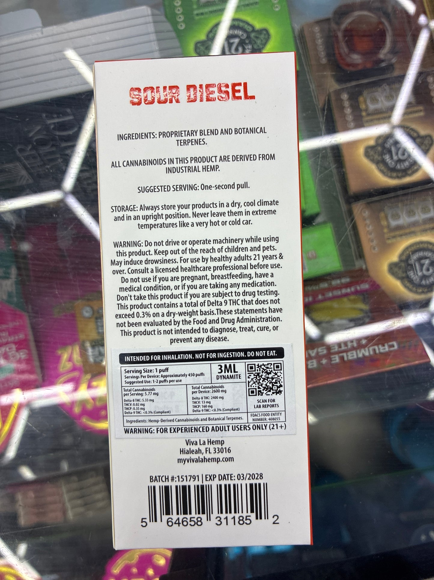 Viva la hemp dynamite blend cb9+thcp+d8 3ml sativa sour diesel