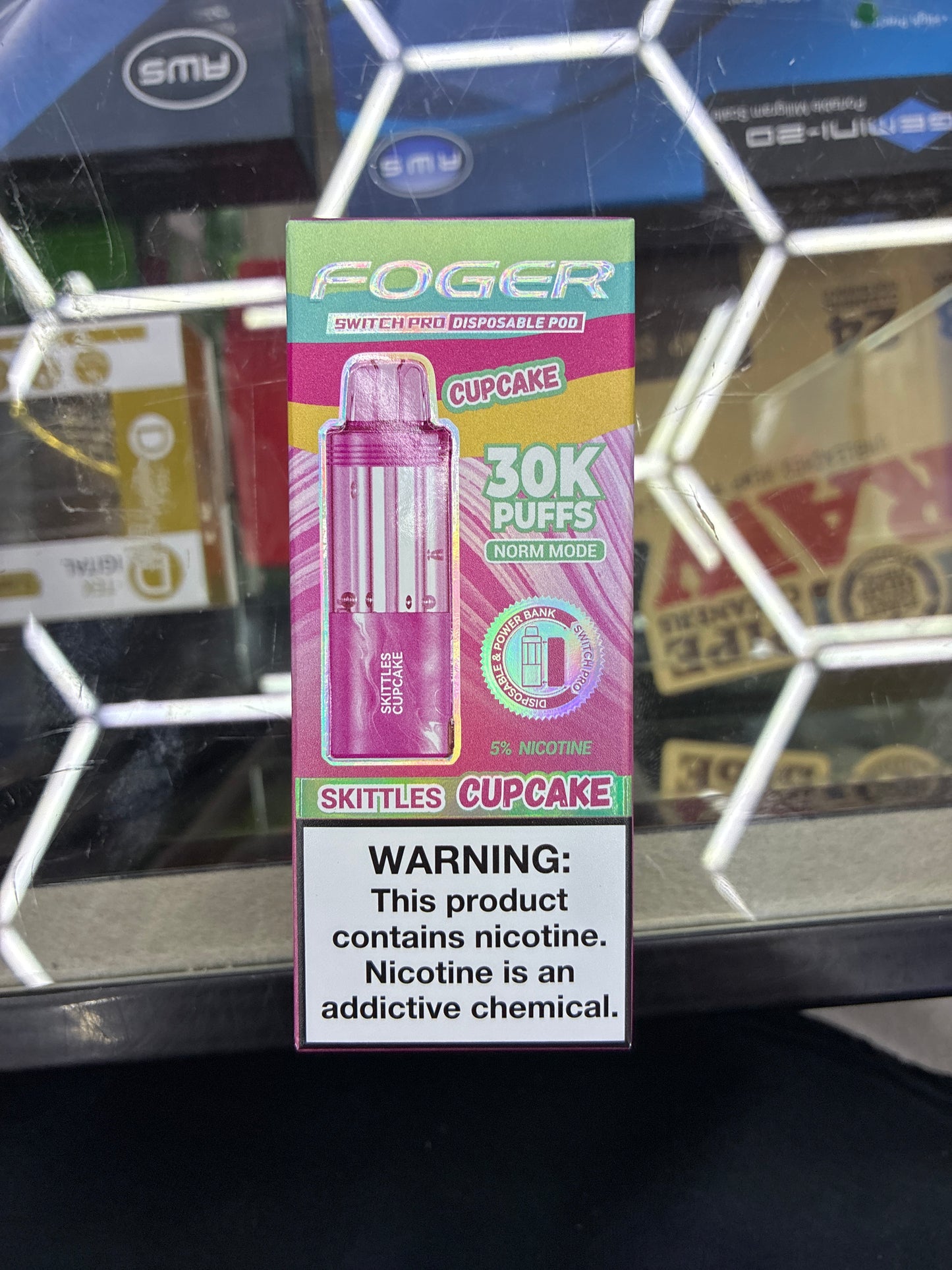 Fogger switch pro disposable pod 30k puffs skittles cupcake