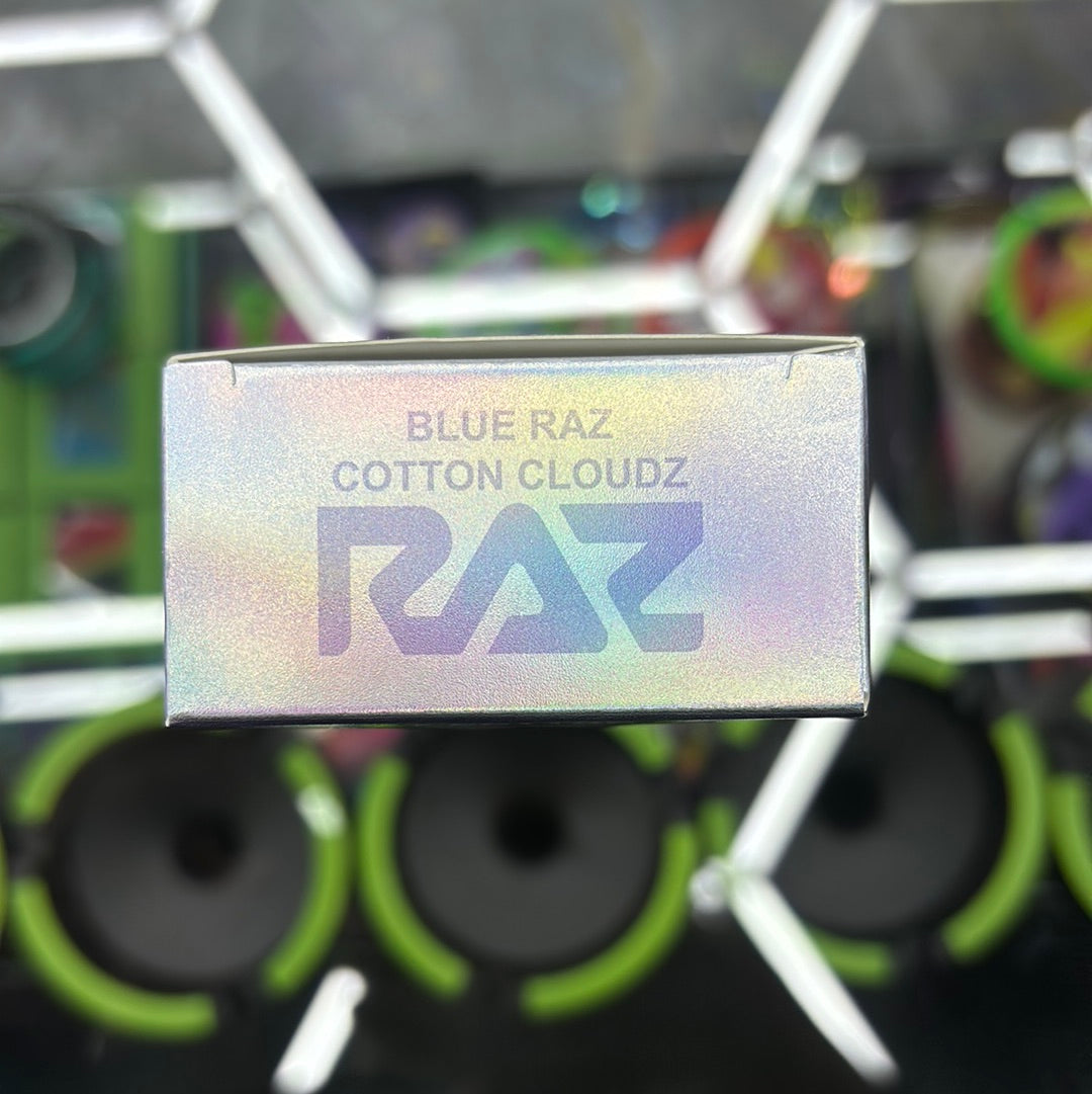 Raz blue razz, cotton clouds, 9000 puffs