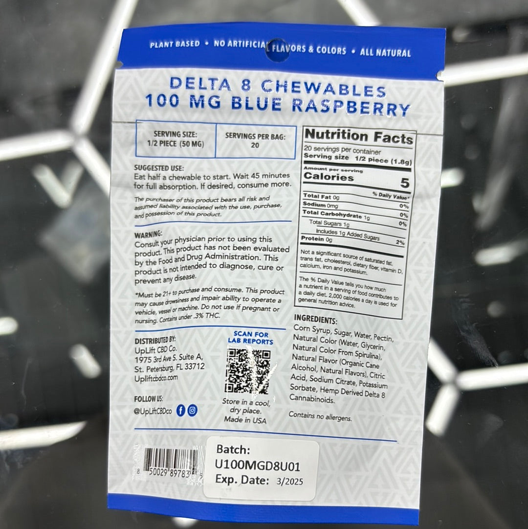 Uplift, blue, razz  1000 MG edible