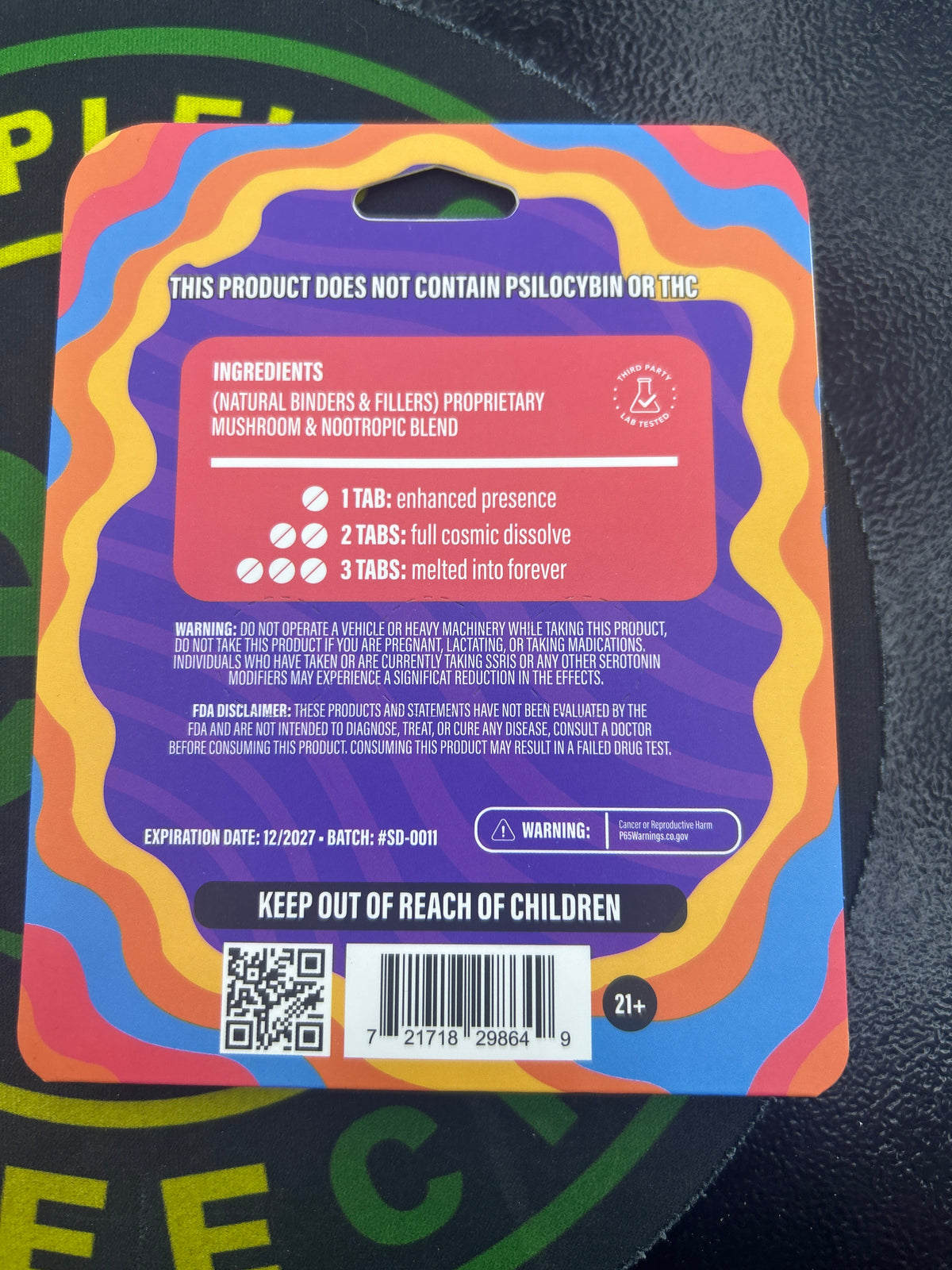 Shroom dots proprietary mushroom and nootropic blend super dose 2000mg per tab Georgia peach