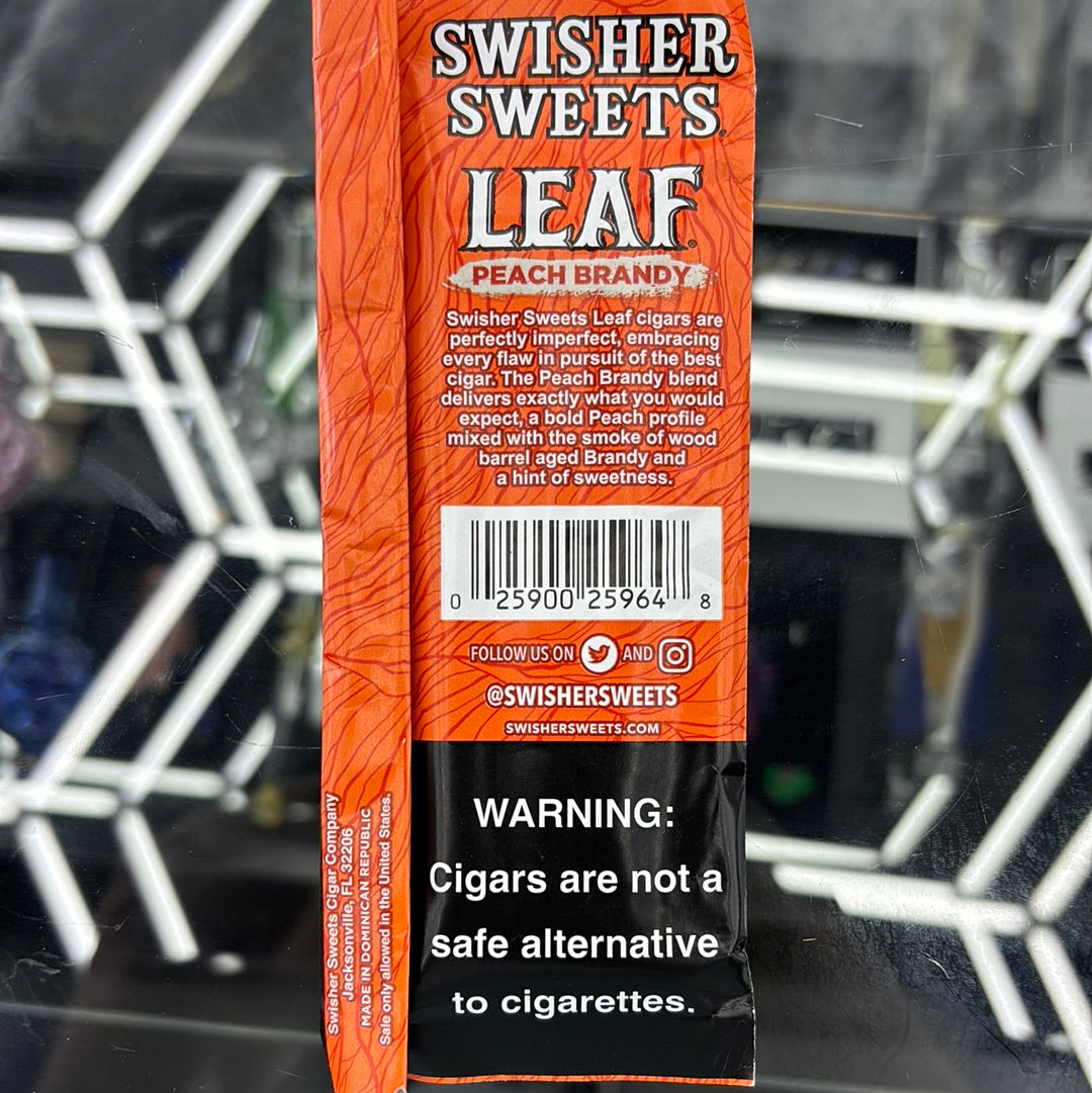 Swisher sweets leaf peach brandy 3 cigars natural leaf