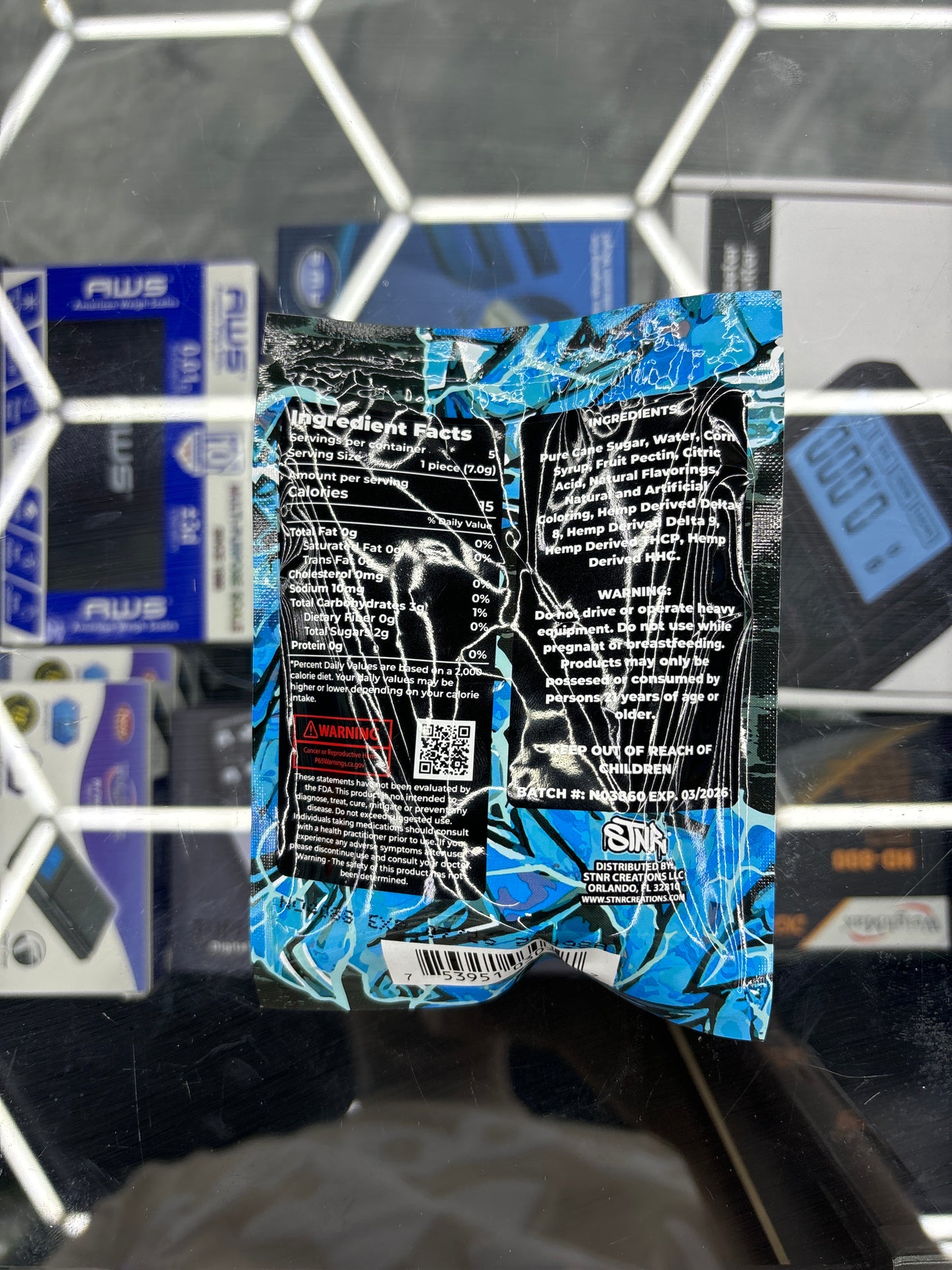 Stnr wrecked sour blue razz, gummy’s 4000MG 5 pack 800MG each