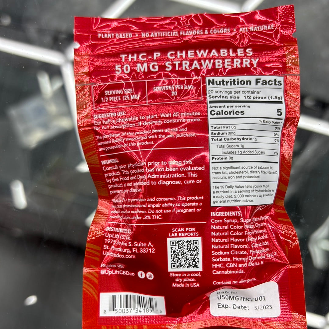 Uplift strawberry 500 mg edible