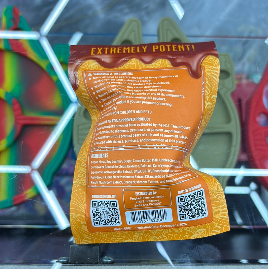 Diamond shruumz double chocolate chip infused cones, two pieces, extremely potent