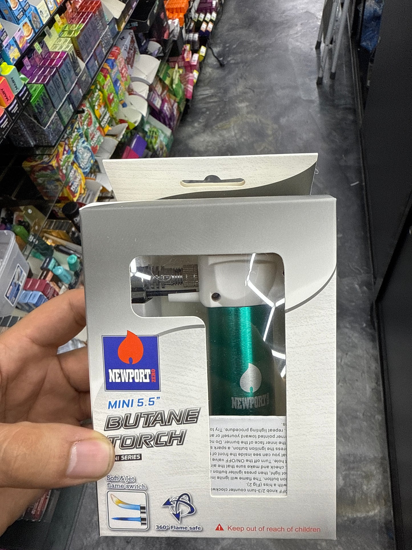 Newport zero mini 5.5” butane torch blue