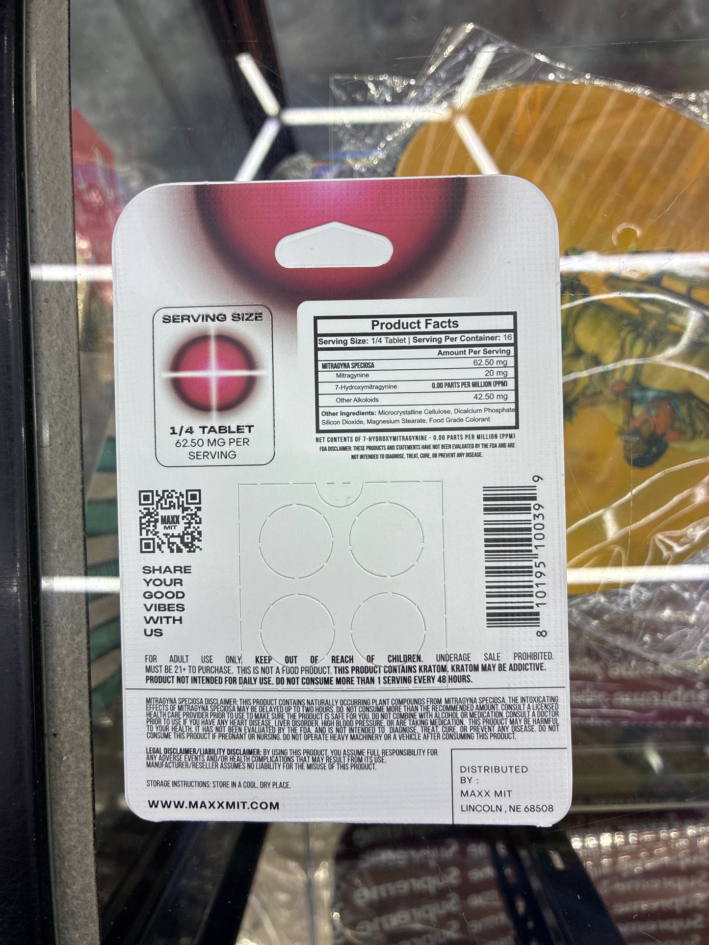 MAXX mit kratom extract tablets wild cherry 250mg 4ct