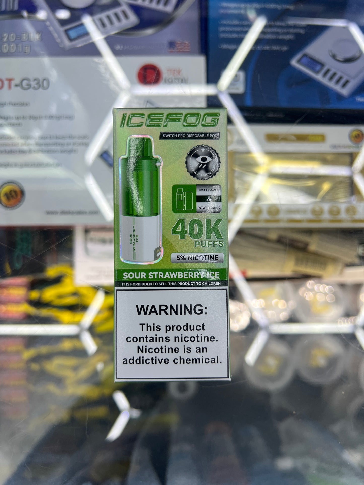 IceFogger switch pro disposable pod 40k puffs sour strawberry ice