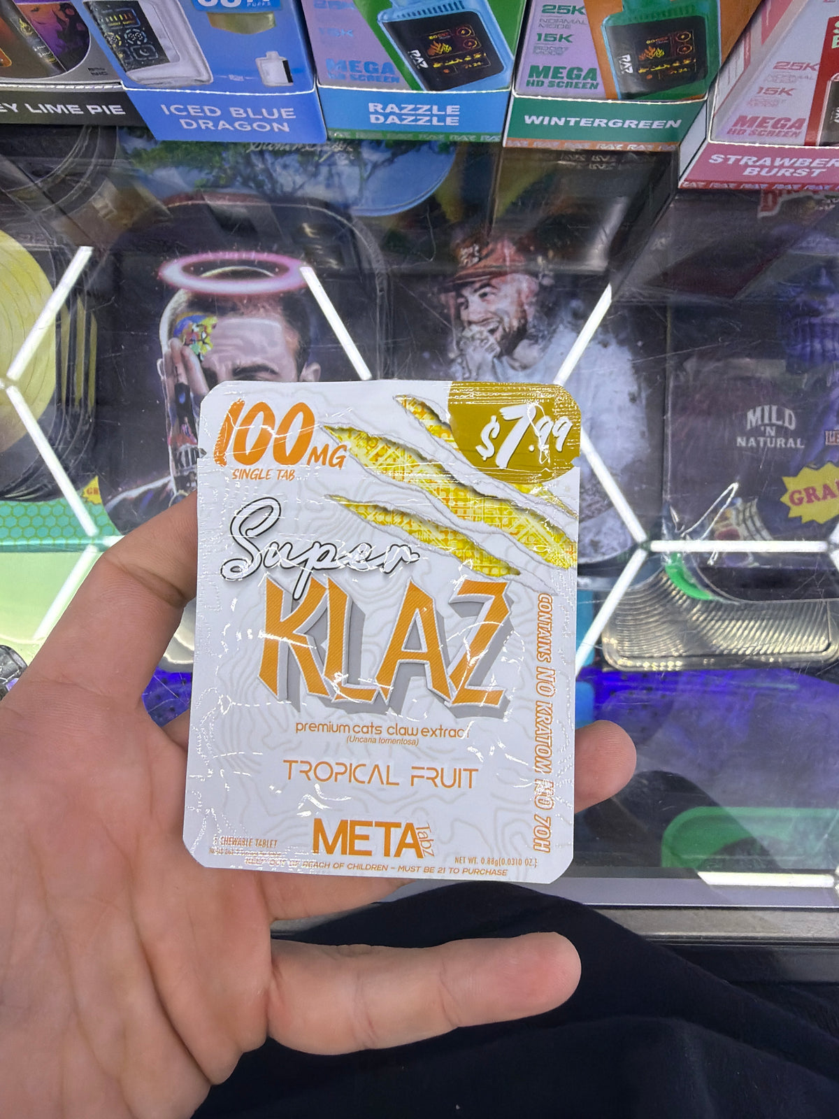 SUPER KLAZ Premium Cats Claw Extract 100mg tropical fruit