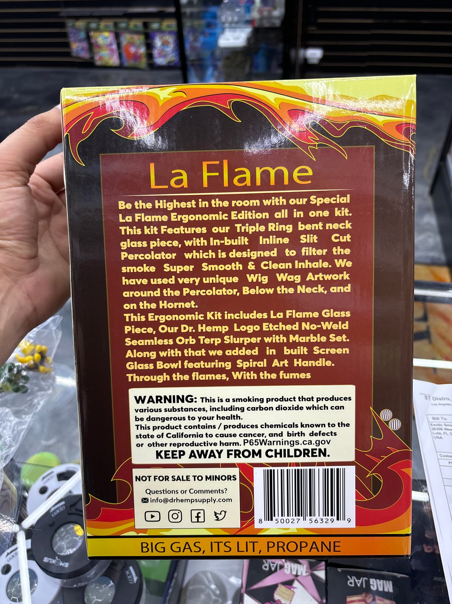 Dr hemp la flame orange water pipe set