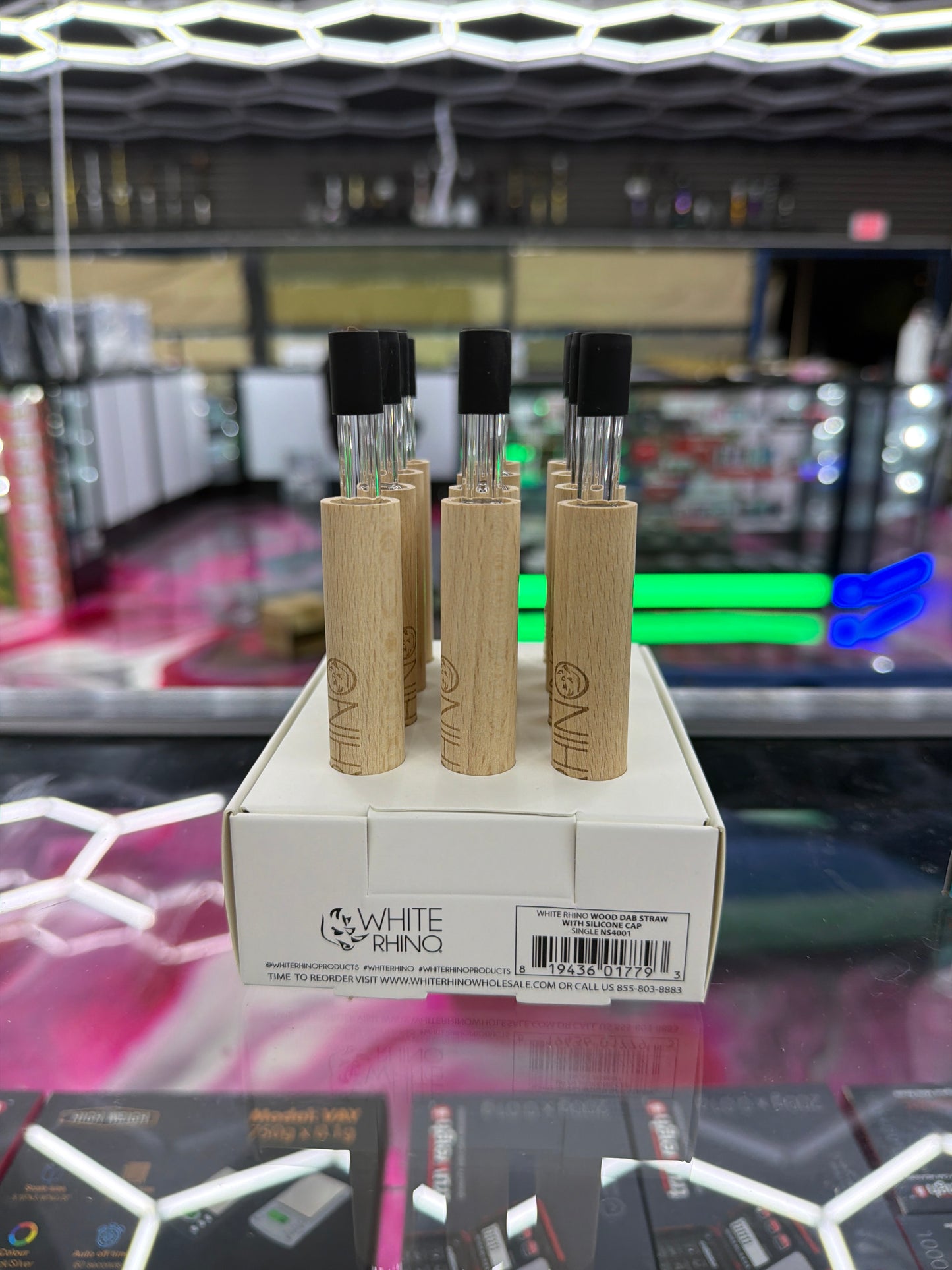 WHITE RHINO Wood Chillum with Silicone Cap