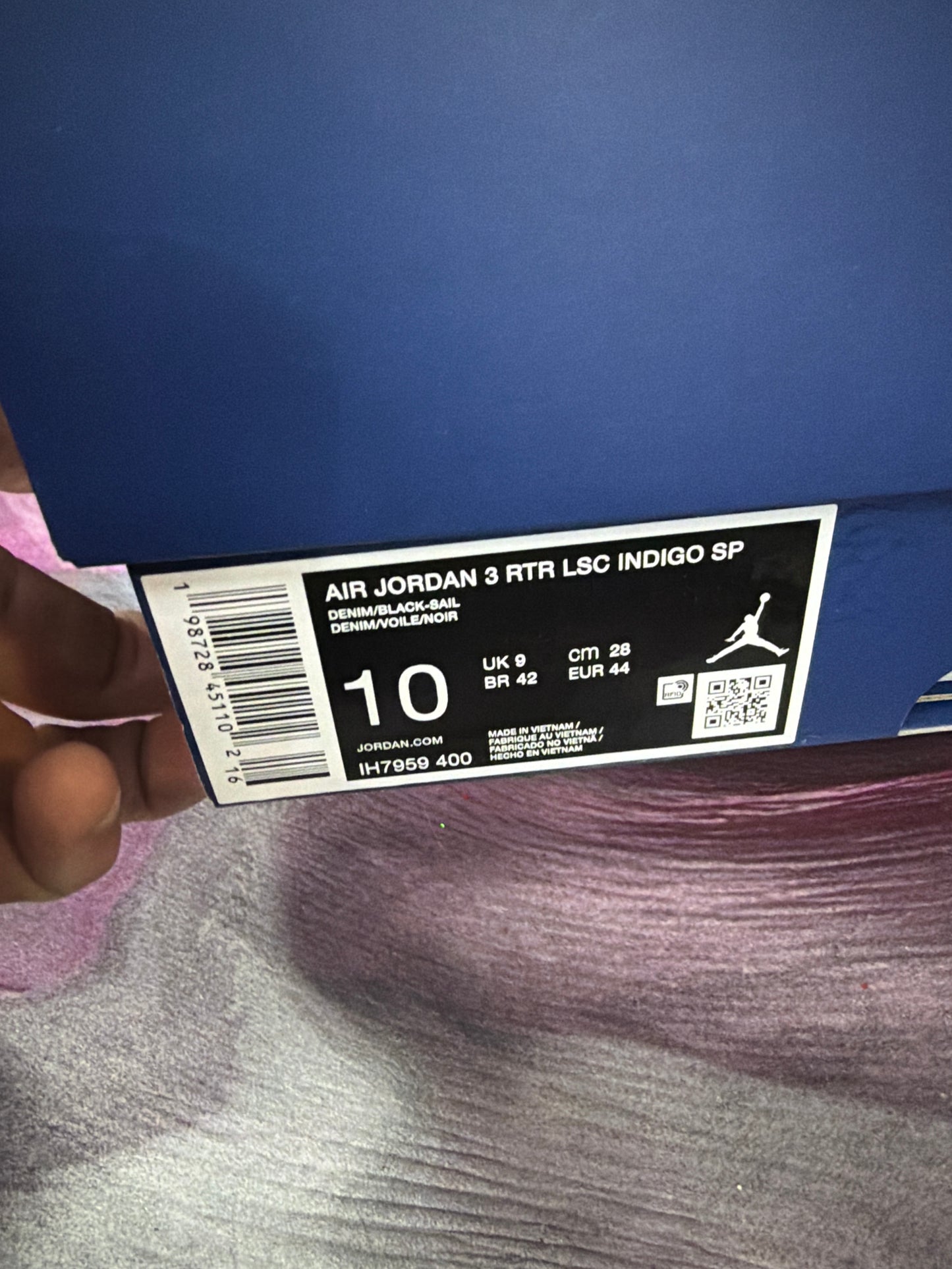 Jordan 3 Retro Levi's Indigo Size 10