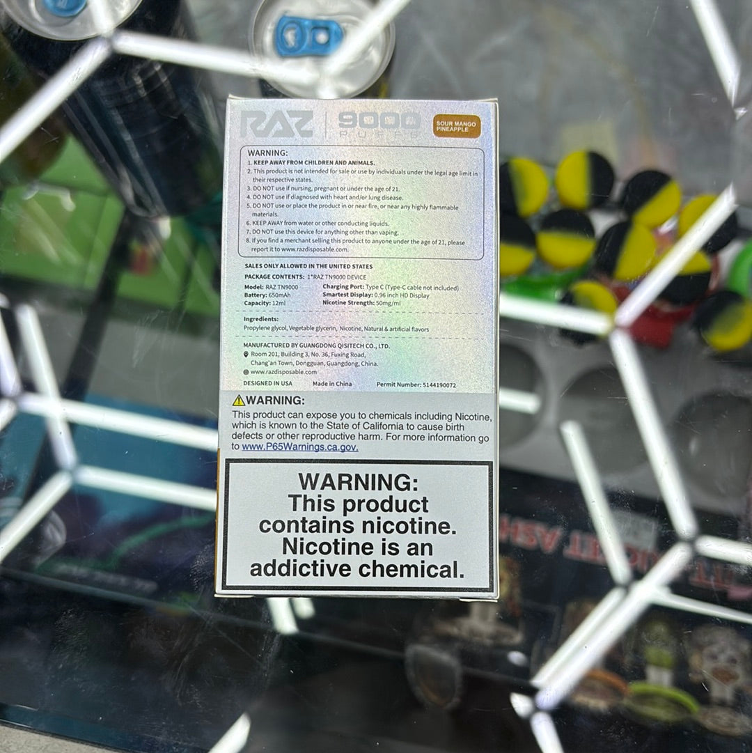 Raz 9000puffs sour mango pineapple