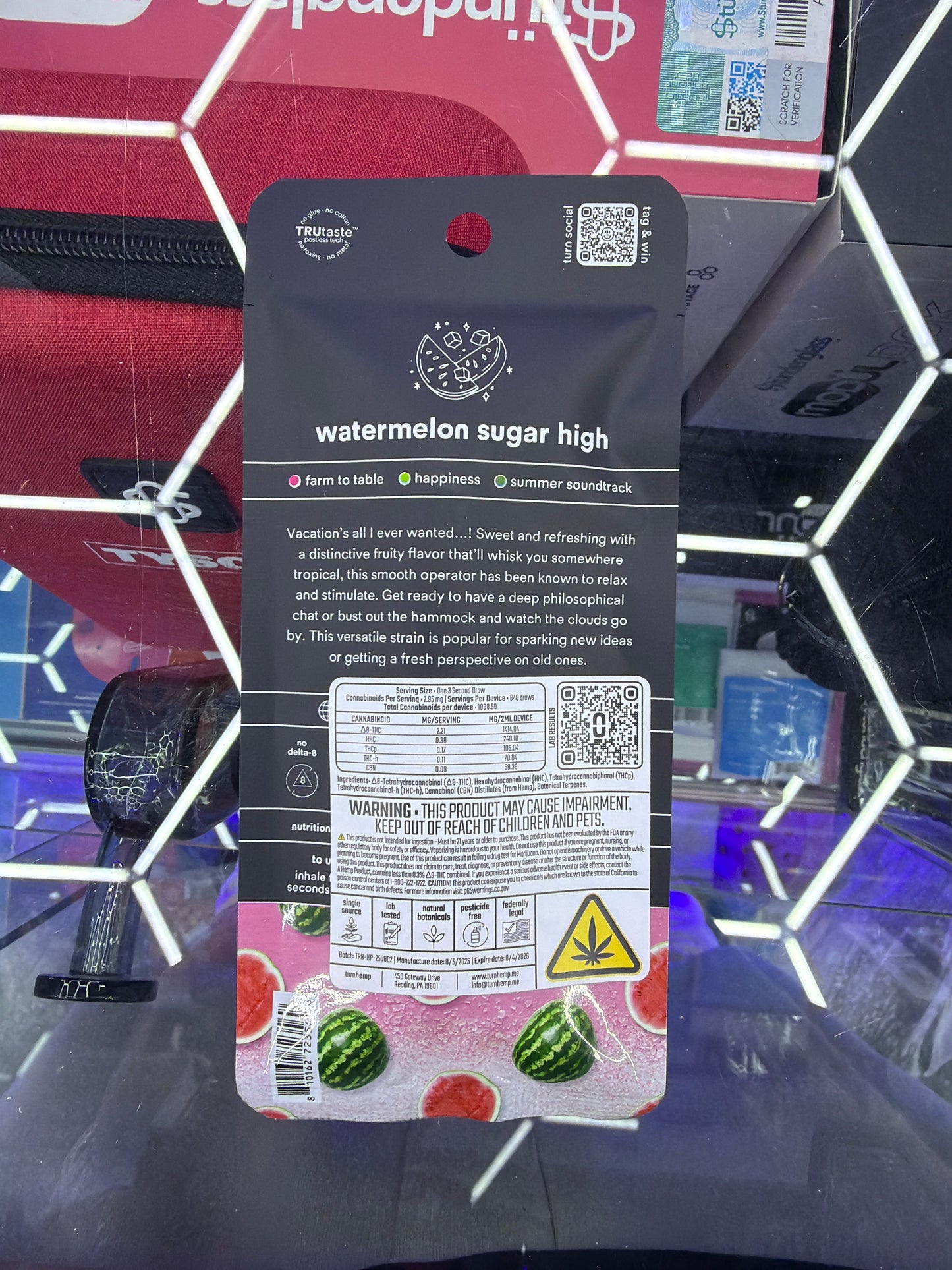 Turn Thcp botanica blends 2g disposable Indica/hybrid watermelon sugar high