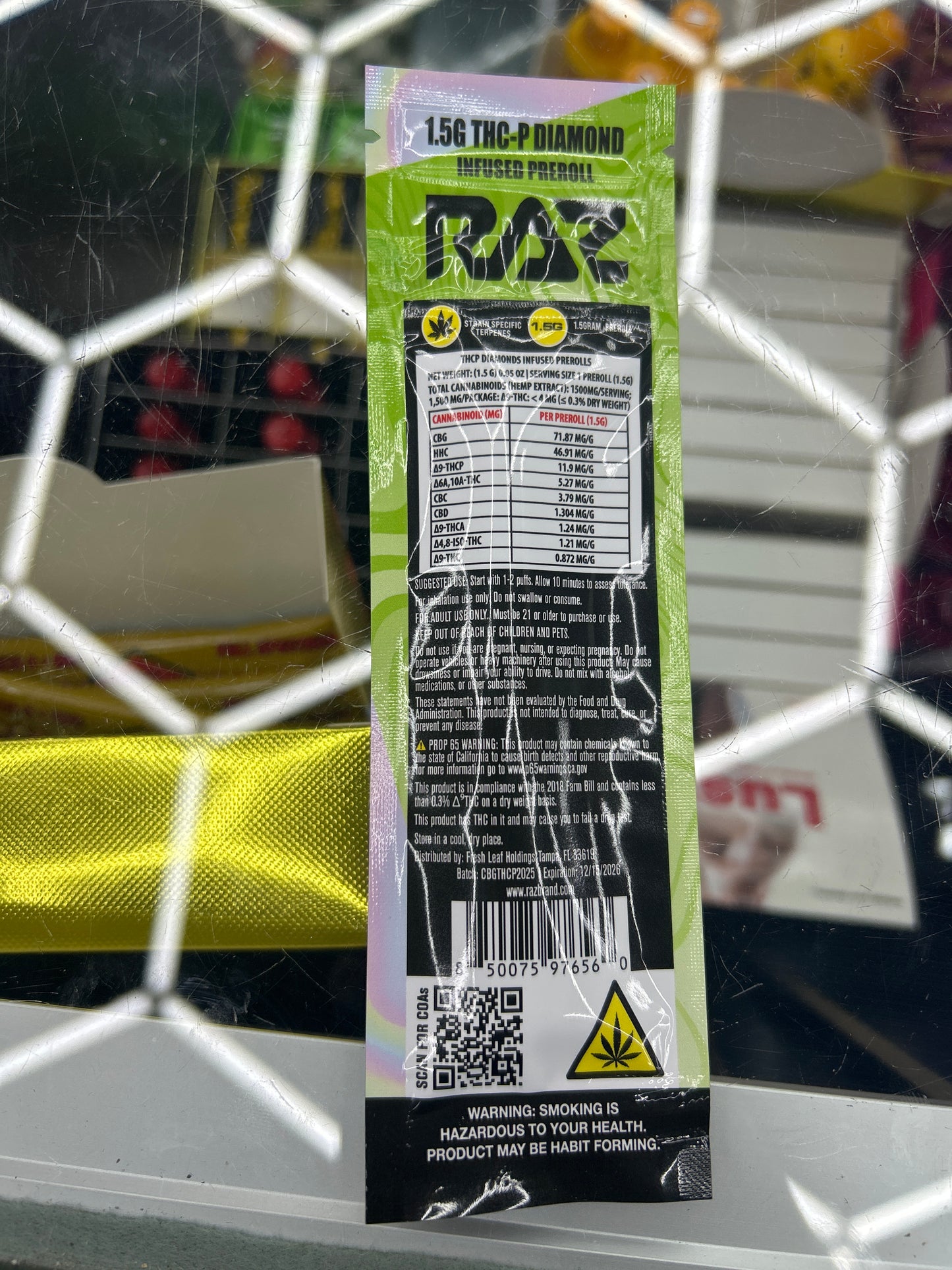 Raz 1.5g thcp diamond infused pre roll alien cookies India