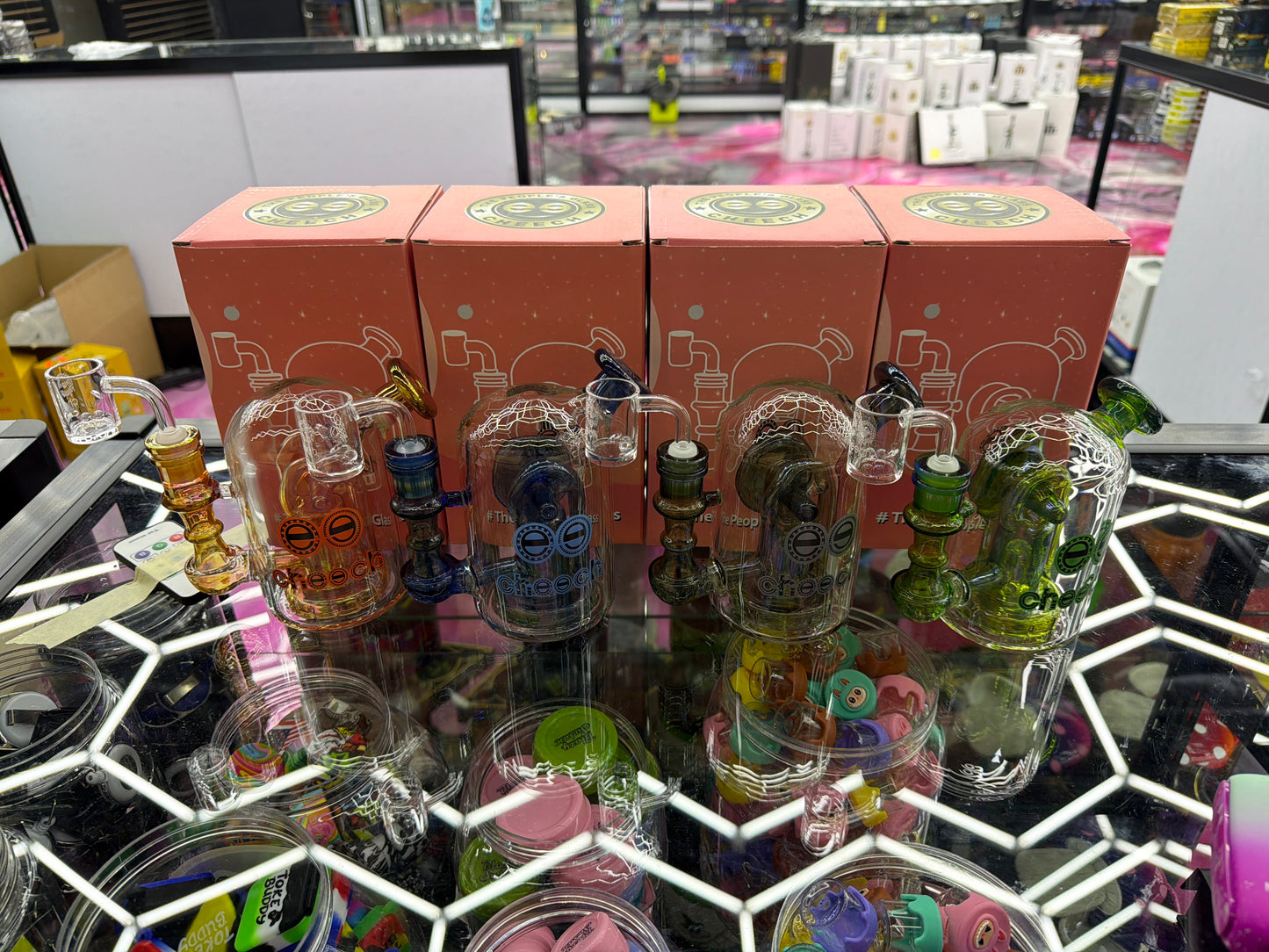 CHEECH GLASS 5.75" THE FUMED MACHINE DAB RIG Green Fumed