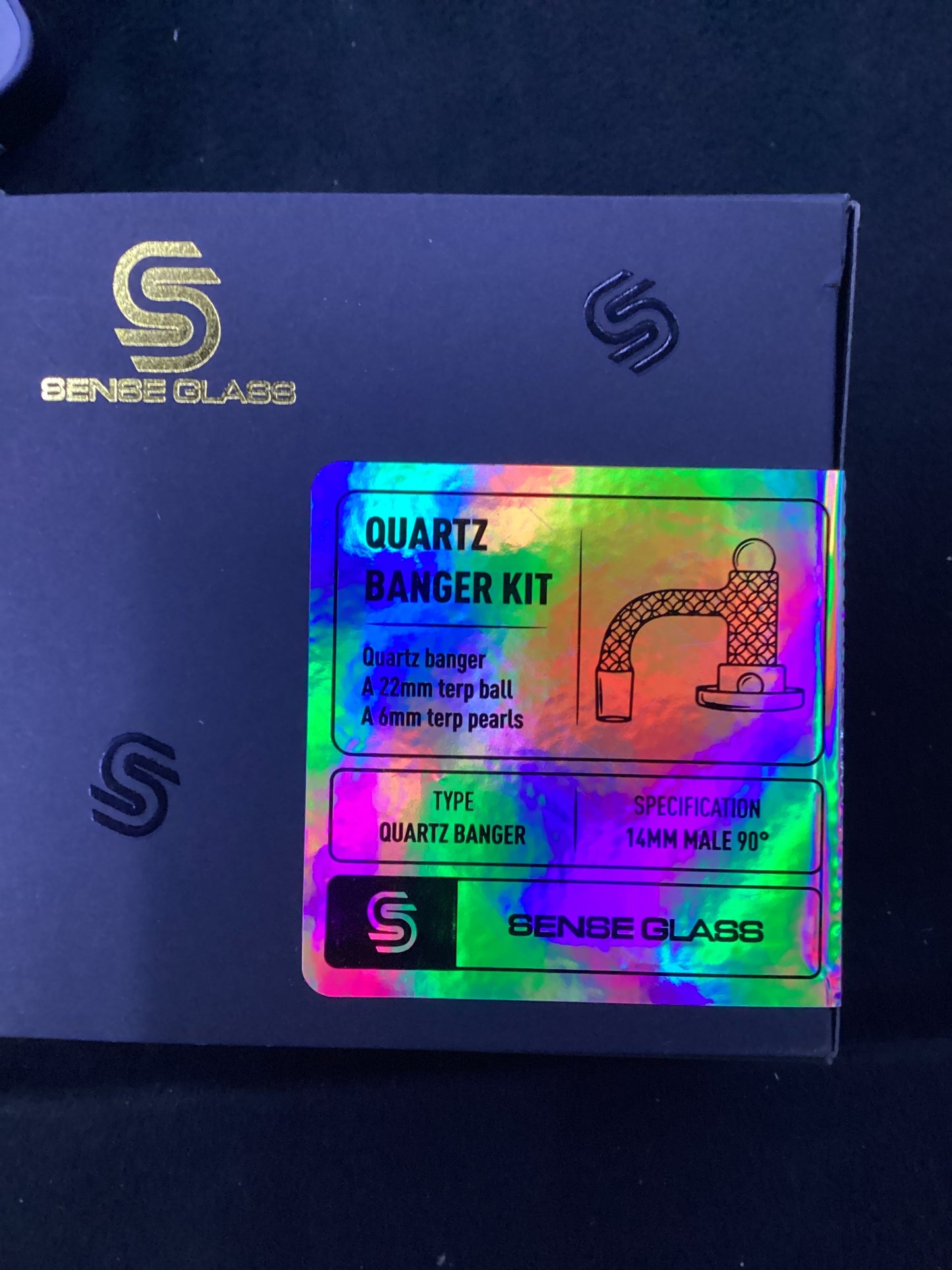 Sense glass quartz banger kit (banger, 22mm terp ball, a 6mm terp pearl)