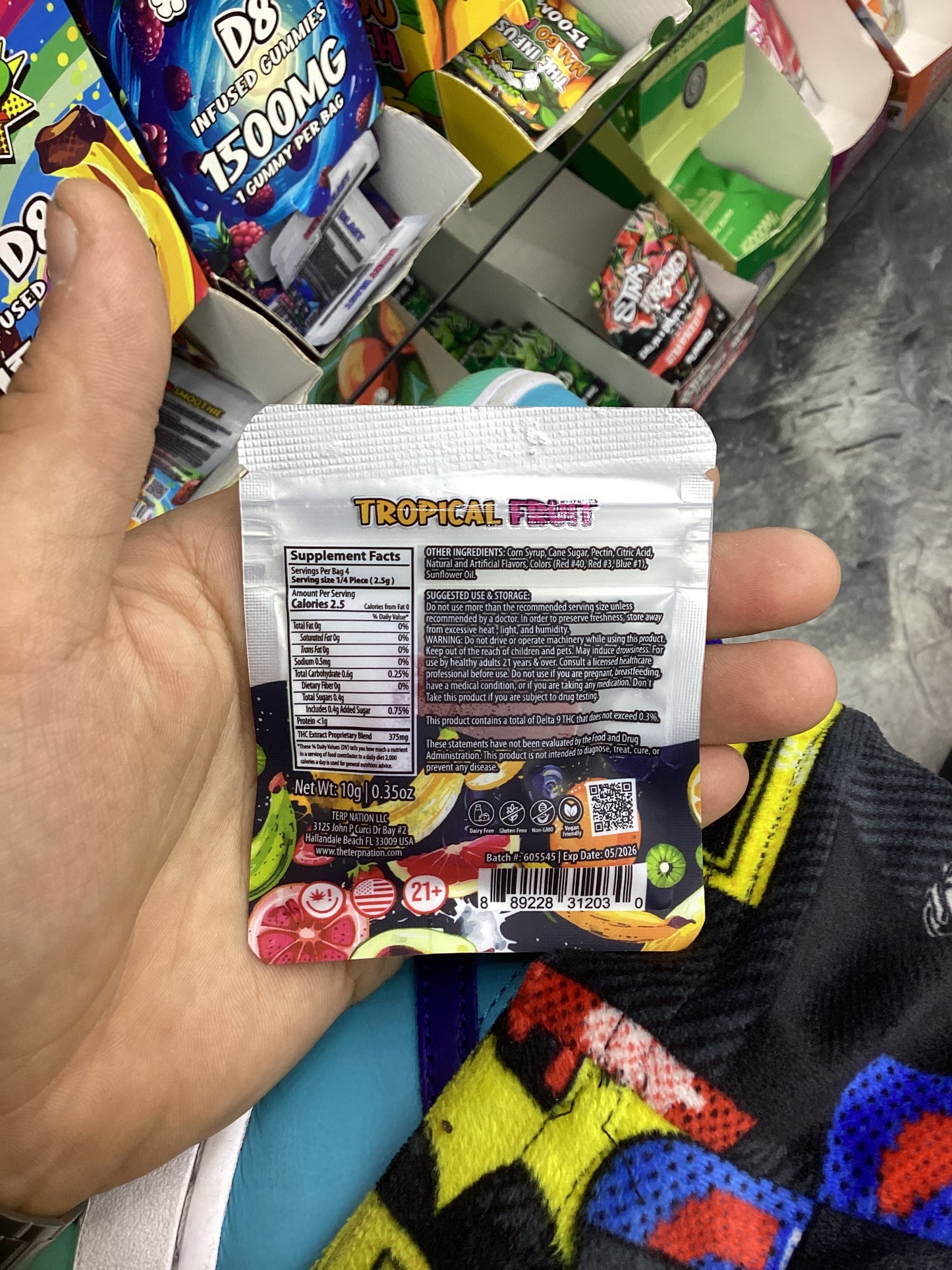 Smak’d THCa infuse gummy’s 1500MG 1 gummy per bag tropical fruit