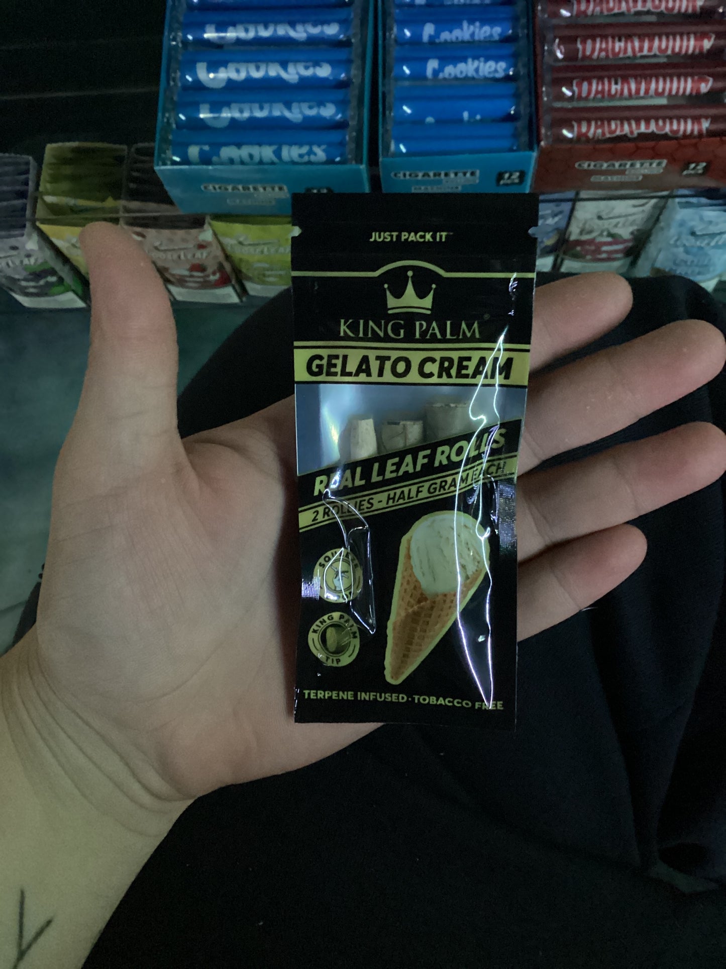 King palm gelato cream, 2 half gram king Palm cones