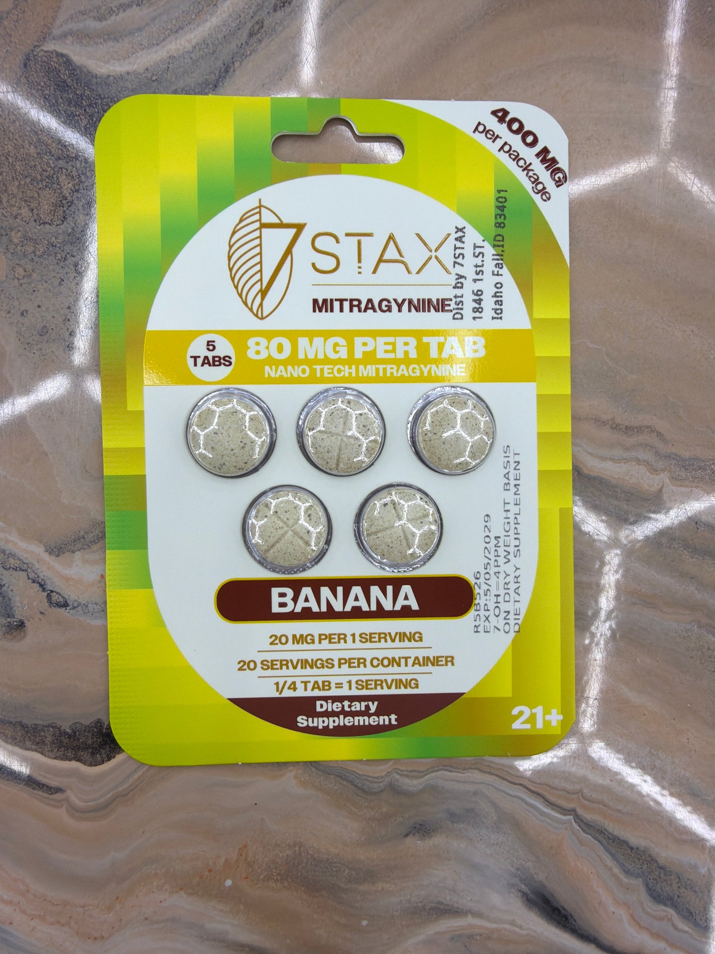 7stax proprietary alkaloid 80mg x5ct Banana