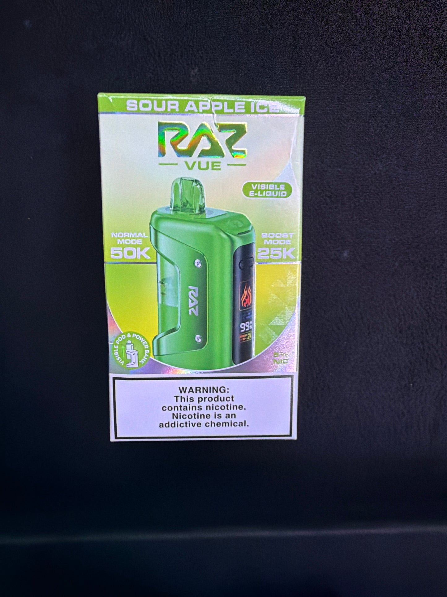 Raz Vue Kit 50k puff disposable sour apple ice