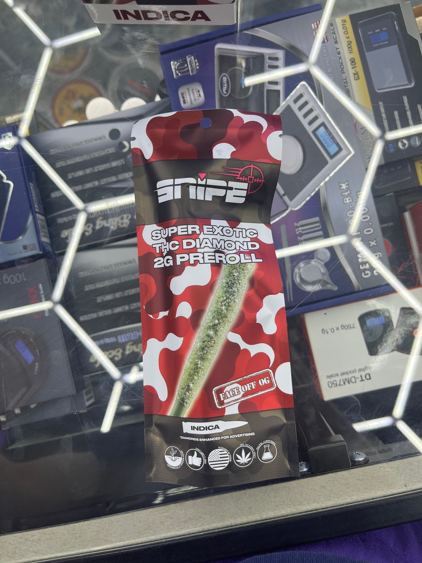 Snipe 2g thcp super exotic diamond preroll face off og indica