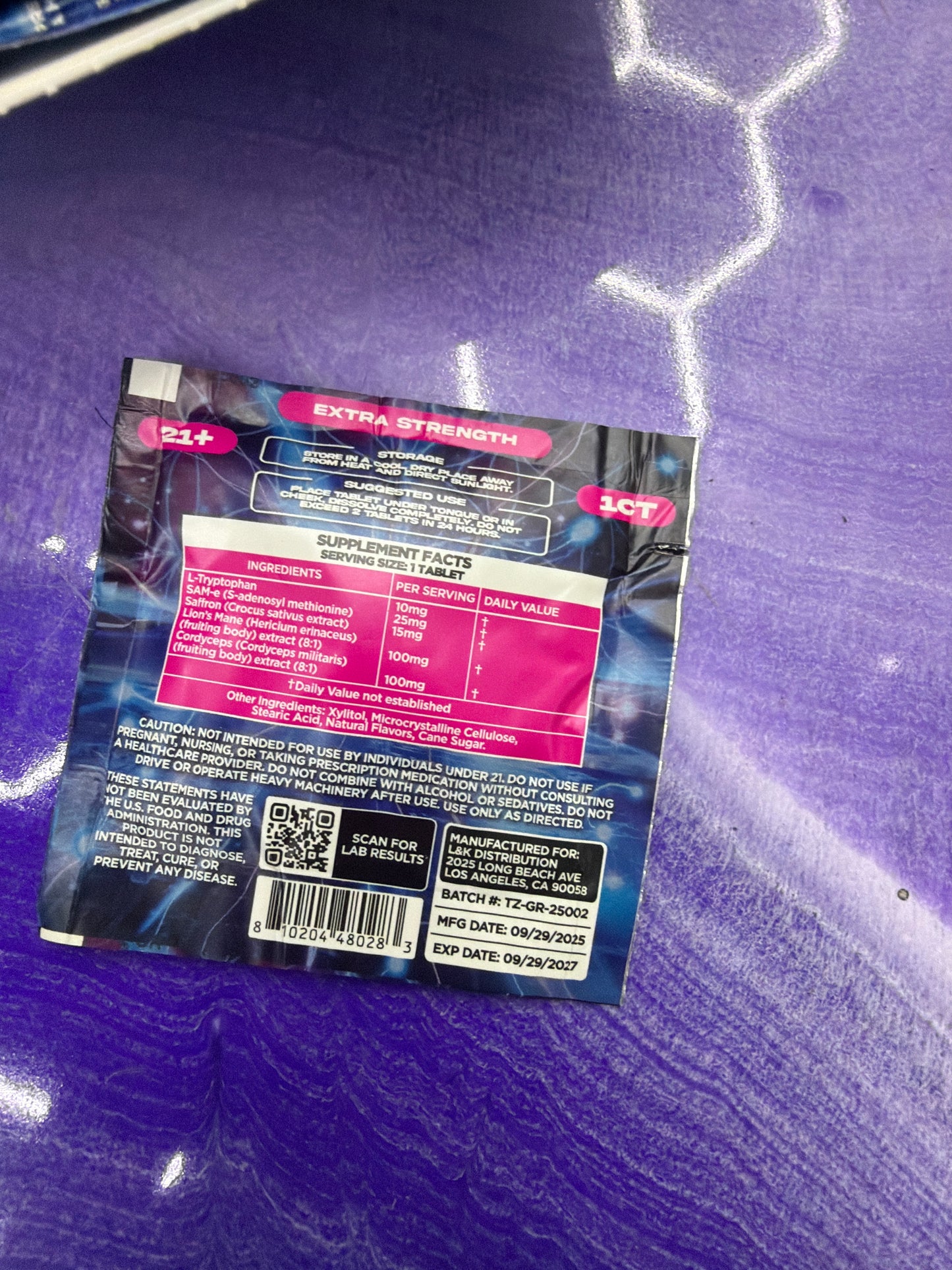 Thizzies mushroom experience dissolvable Tablets Grape