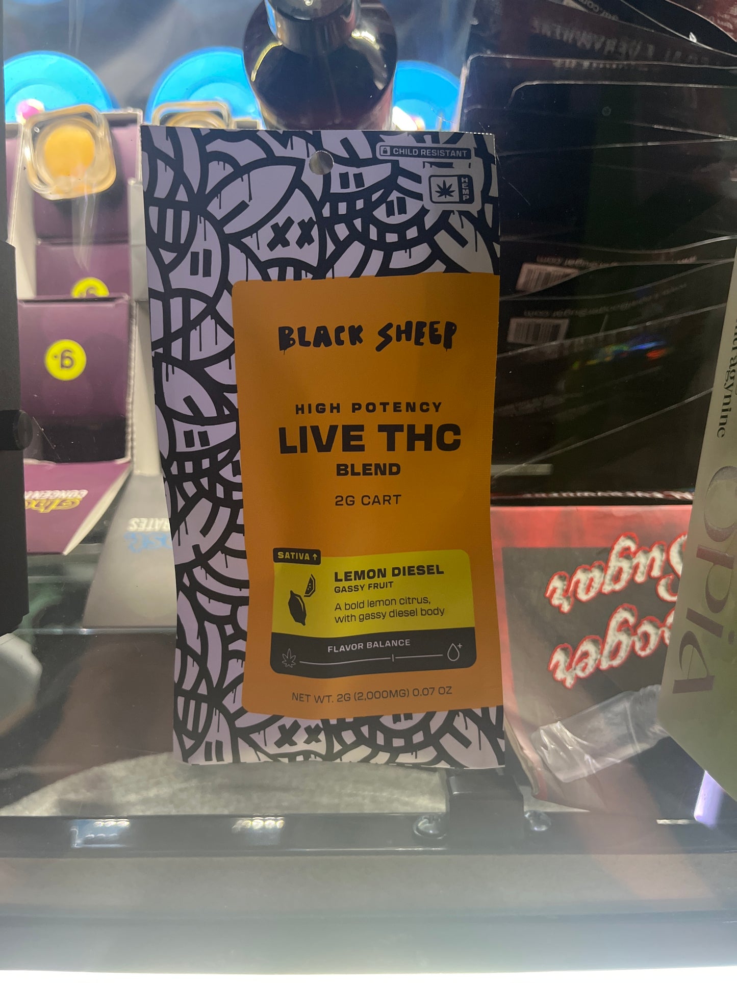 Black sheep live thca blend 2g cartridge lemon diesel sativa