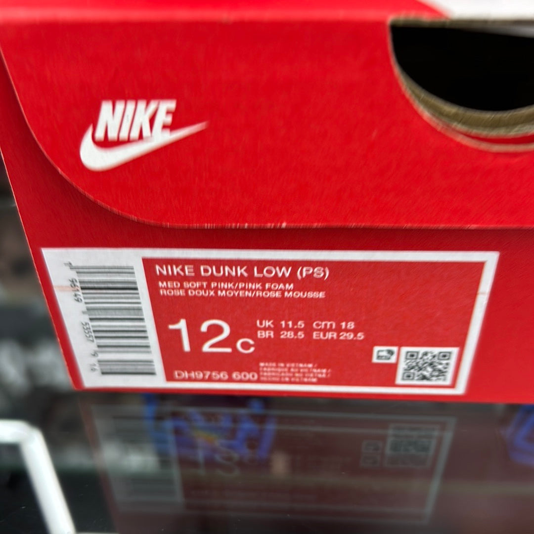 Nike dunk, low SP, mid soft pink/pink foam triple pink rose 12 c
