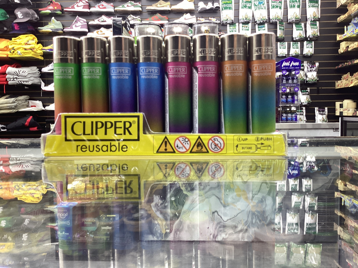 Clipper rainbow reusable lighters