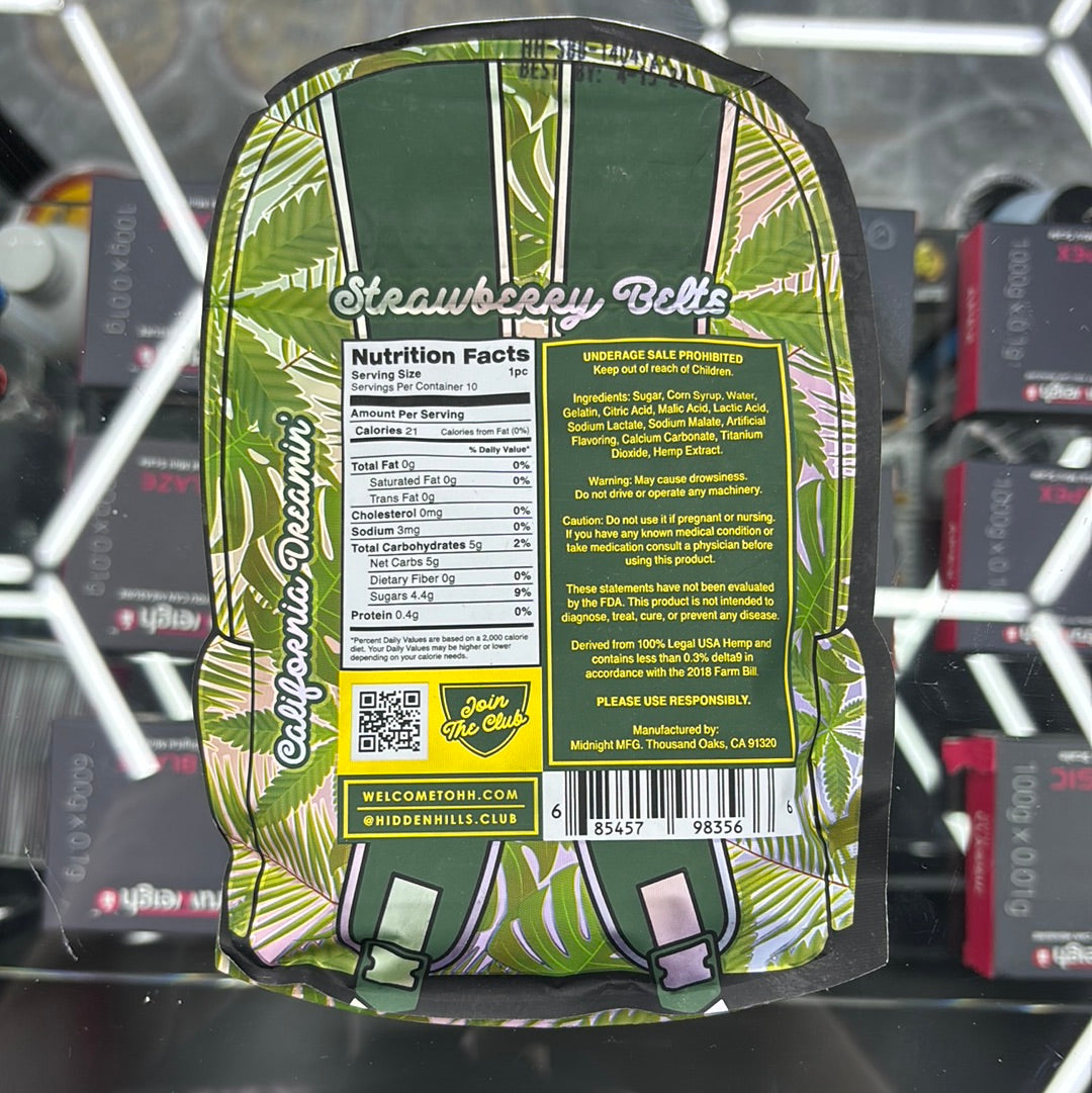 Hidden Hills club, strawberry belts, 3000 MG 10 count