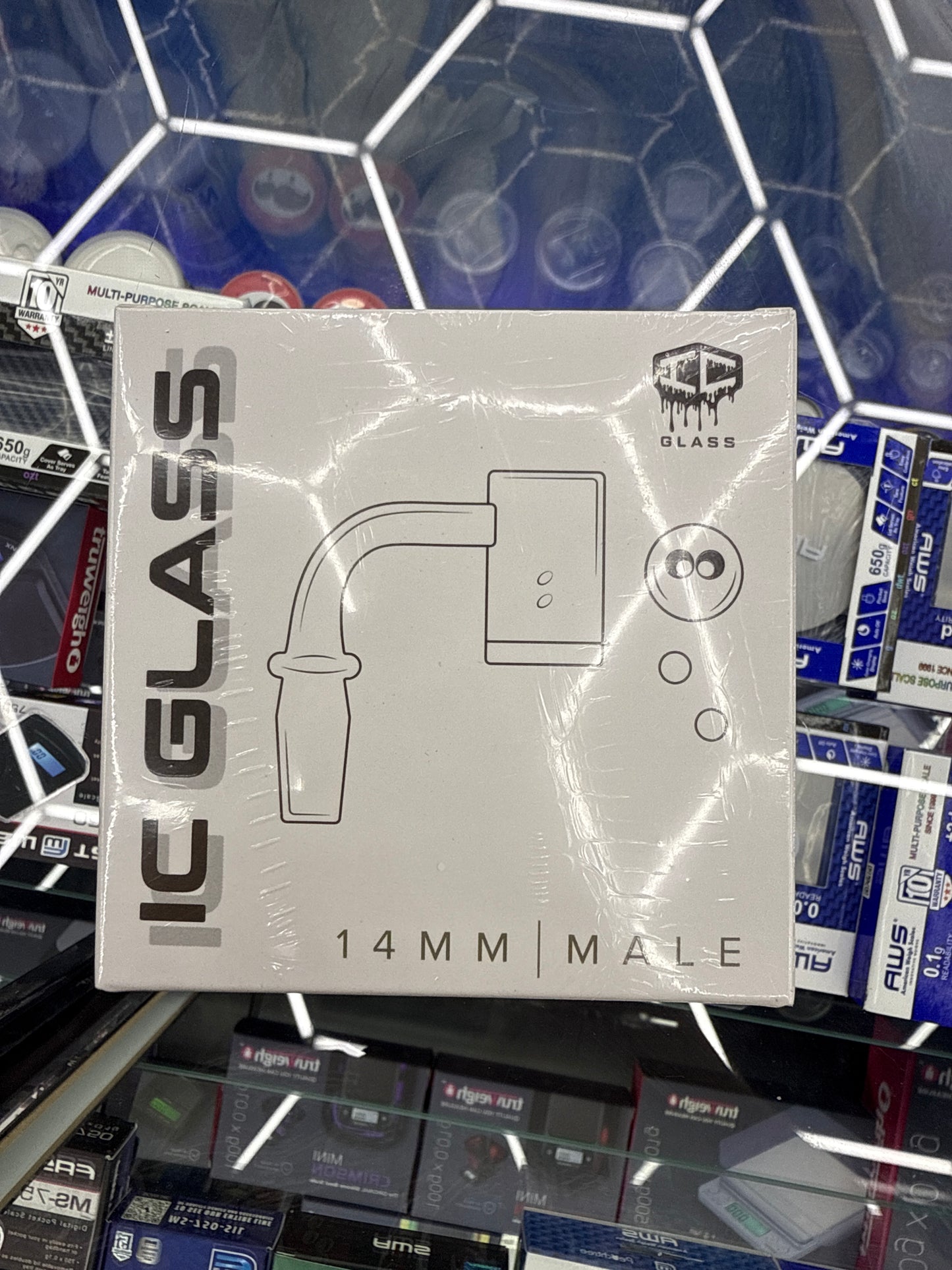 IC GLASS HANGING 14MM 90D QUARTZ BANGER SET