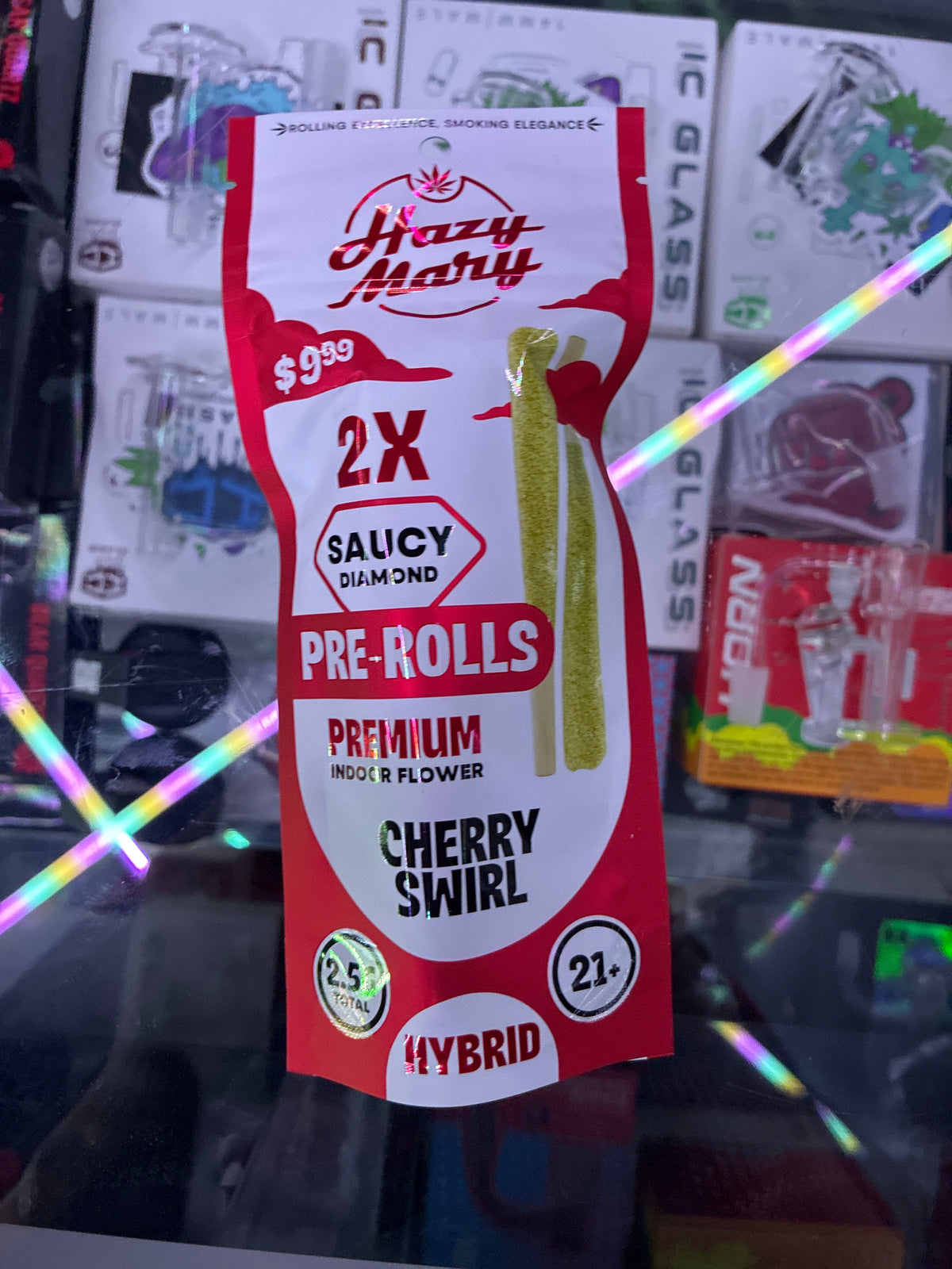 Hazy Mary 2x saucy diamond pre-roll 2.5g cherry swirl hybrid
