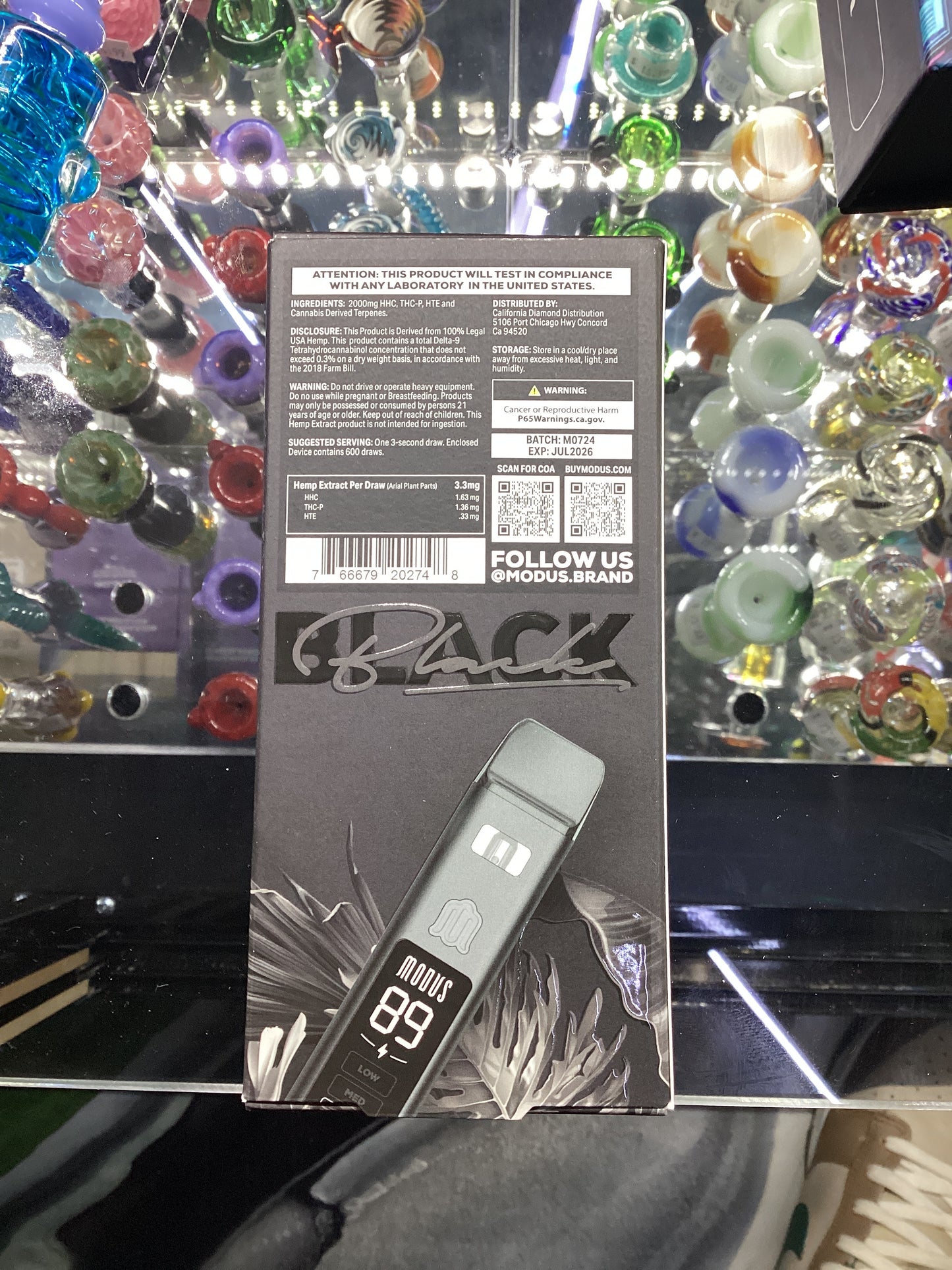 Modus black pocket dabs 2g disposable pink rozay indica