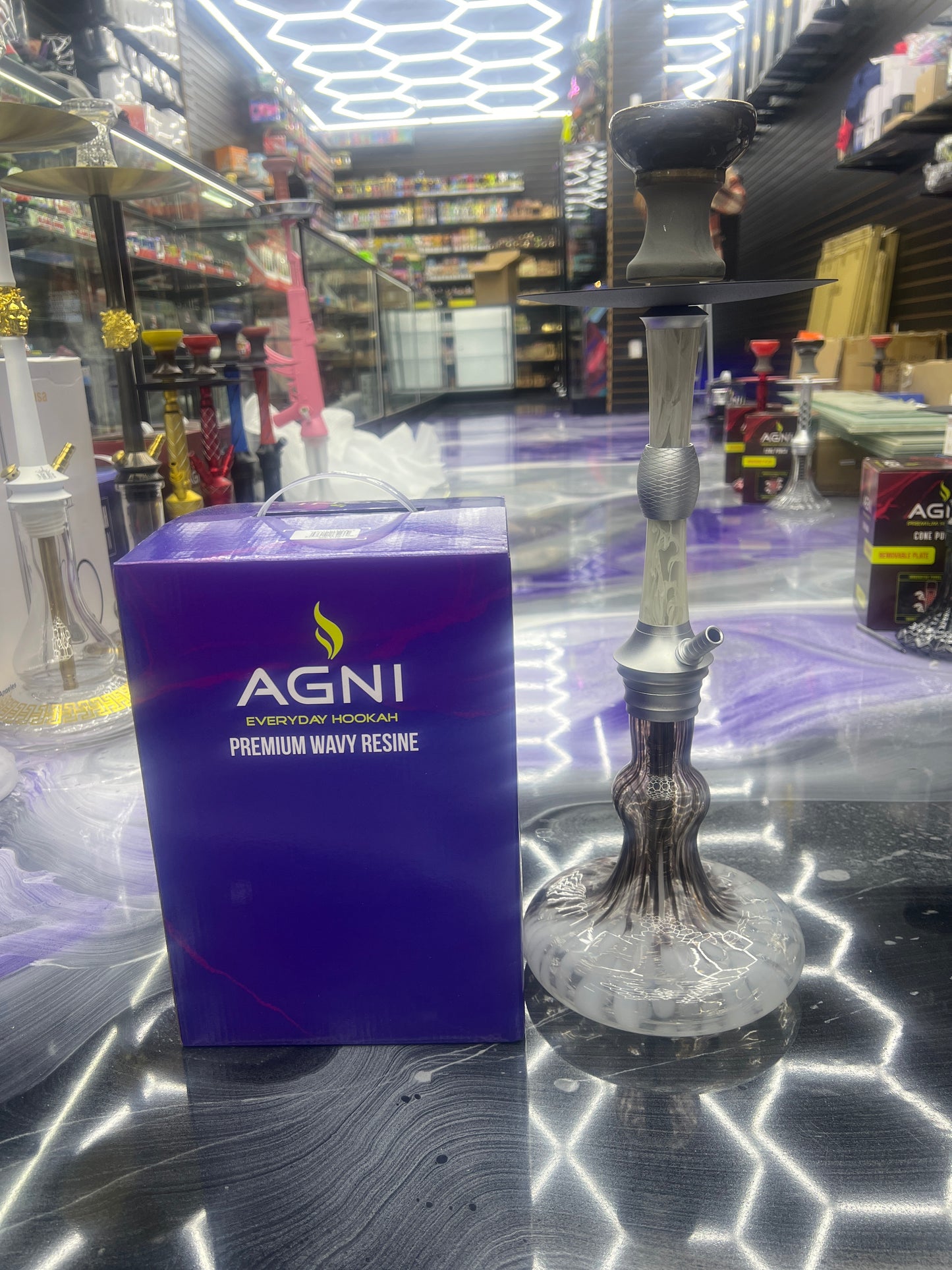 Agni hookah galaxy dual white