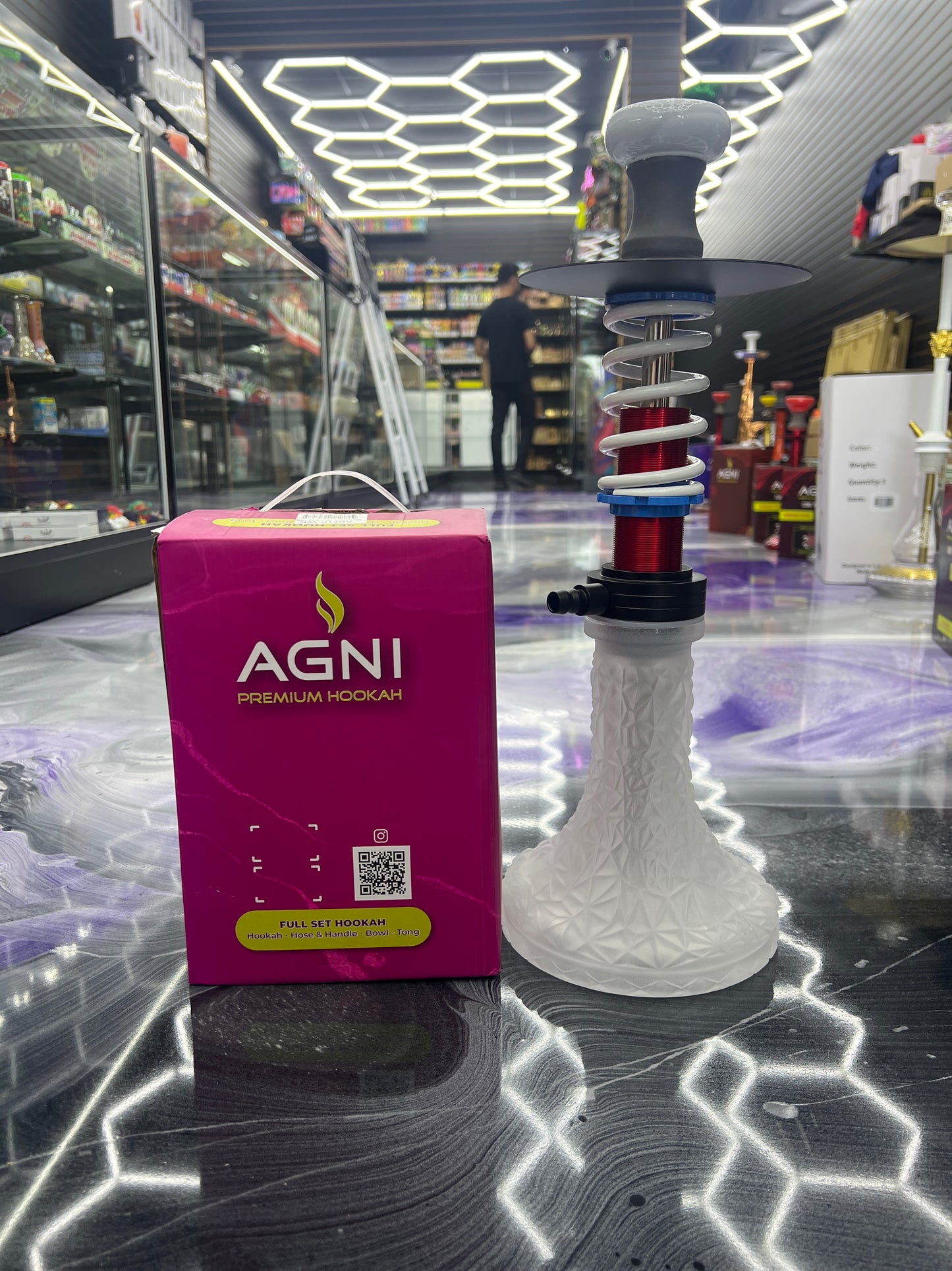 Agni premium hookah red-white f1
