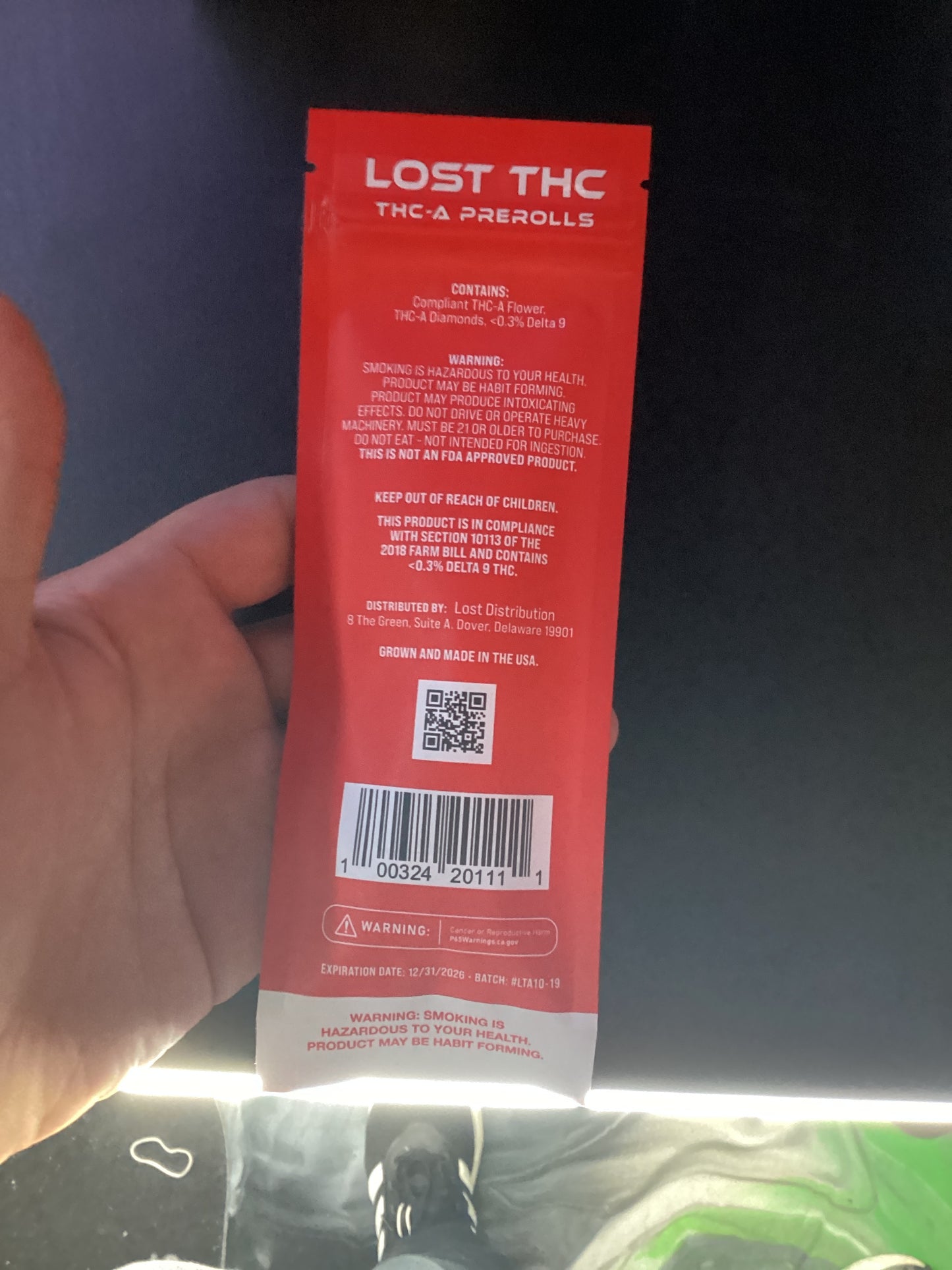 Lost thc-a pre-rolls, vvs sugar fruity pebz