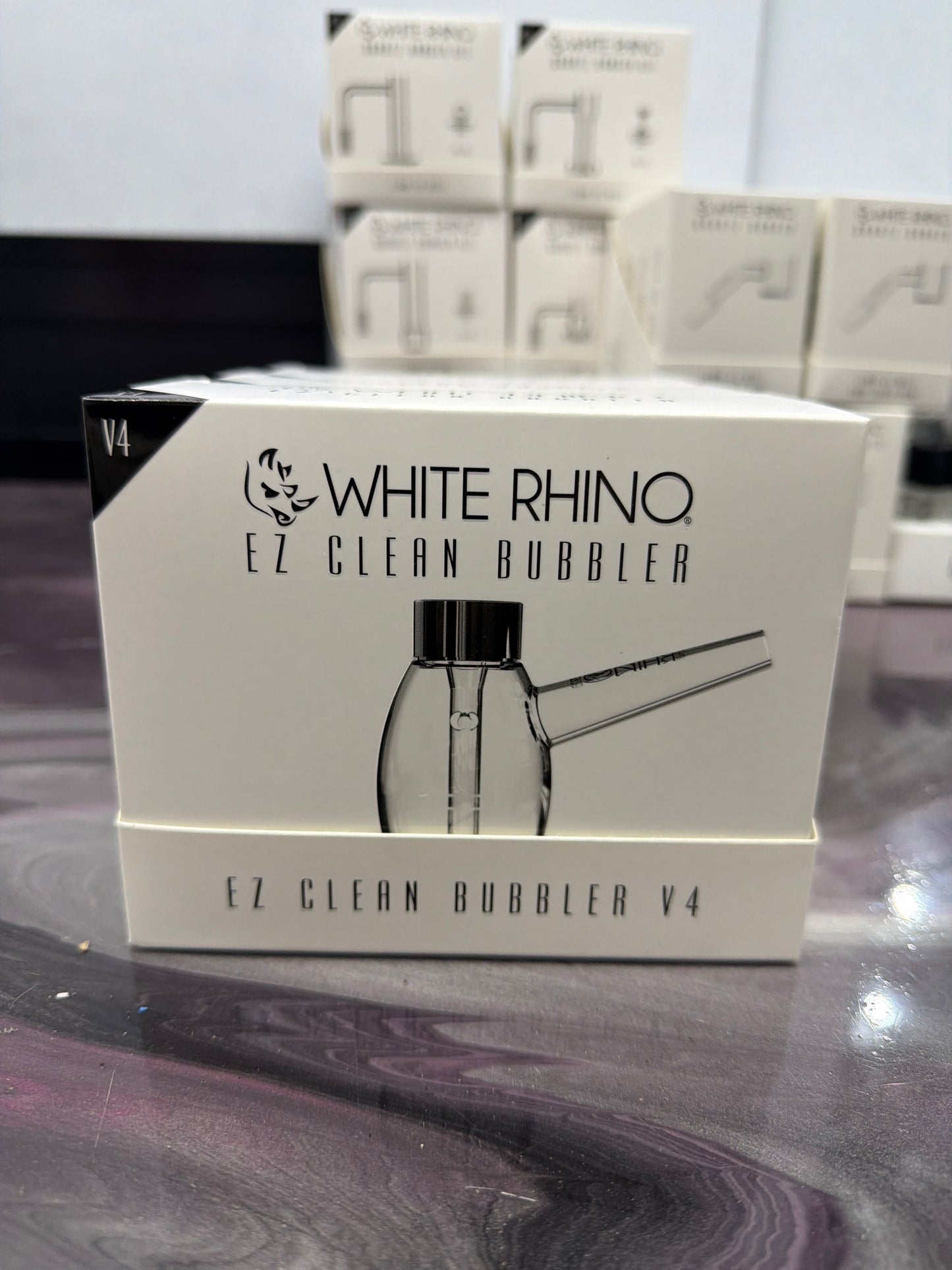 WHITE RHINO EZ Clean Bubbler 2nd Edition Waterpipe - V4