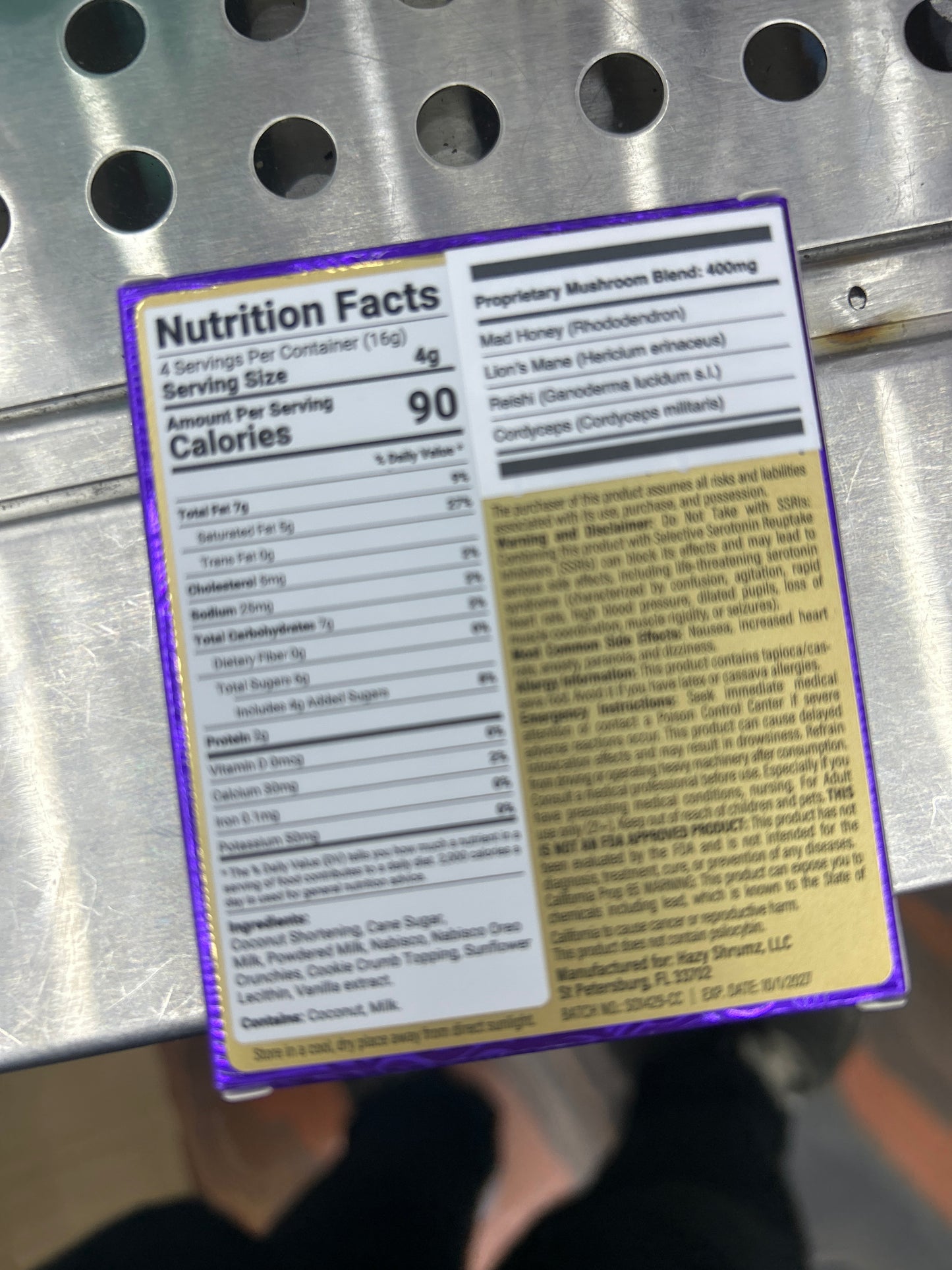 Hazy shrumz magic shroom chocolate cookie n cream