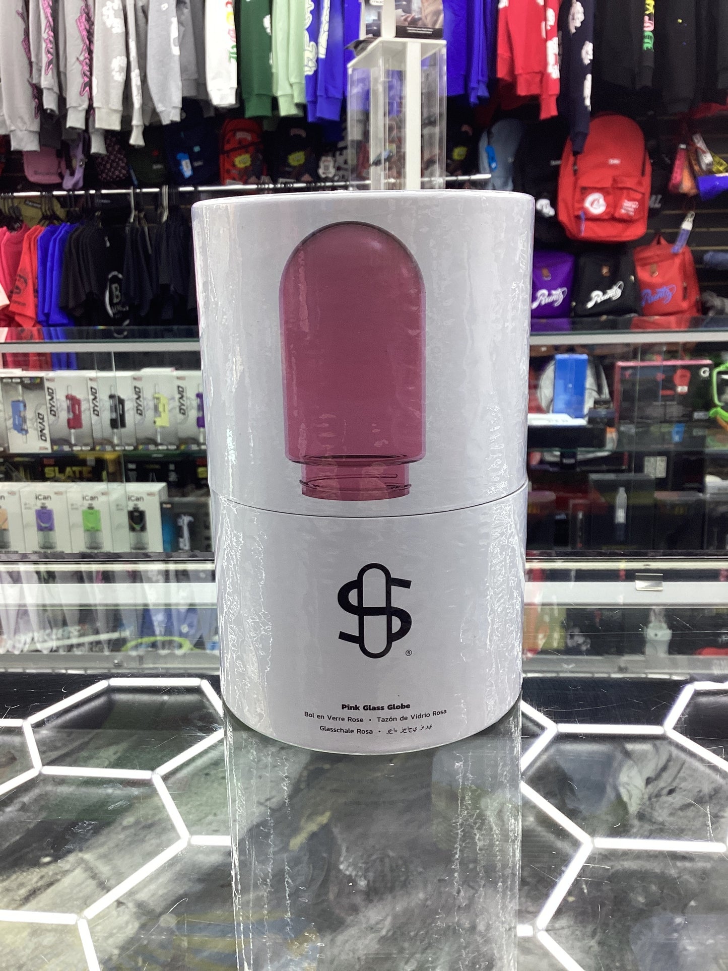 Stundenglass pink glass globe (large)