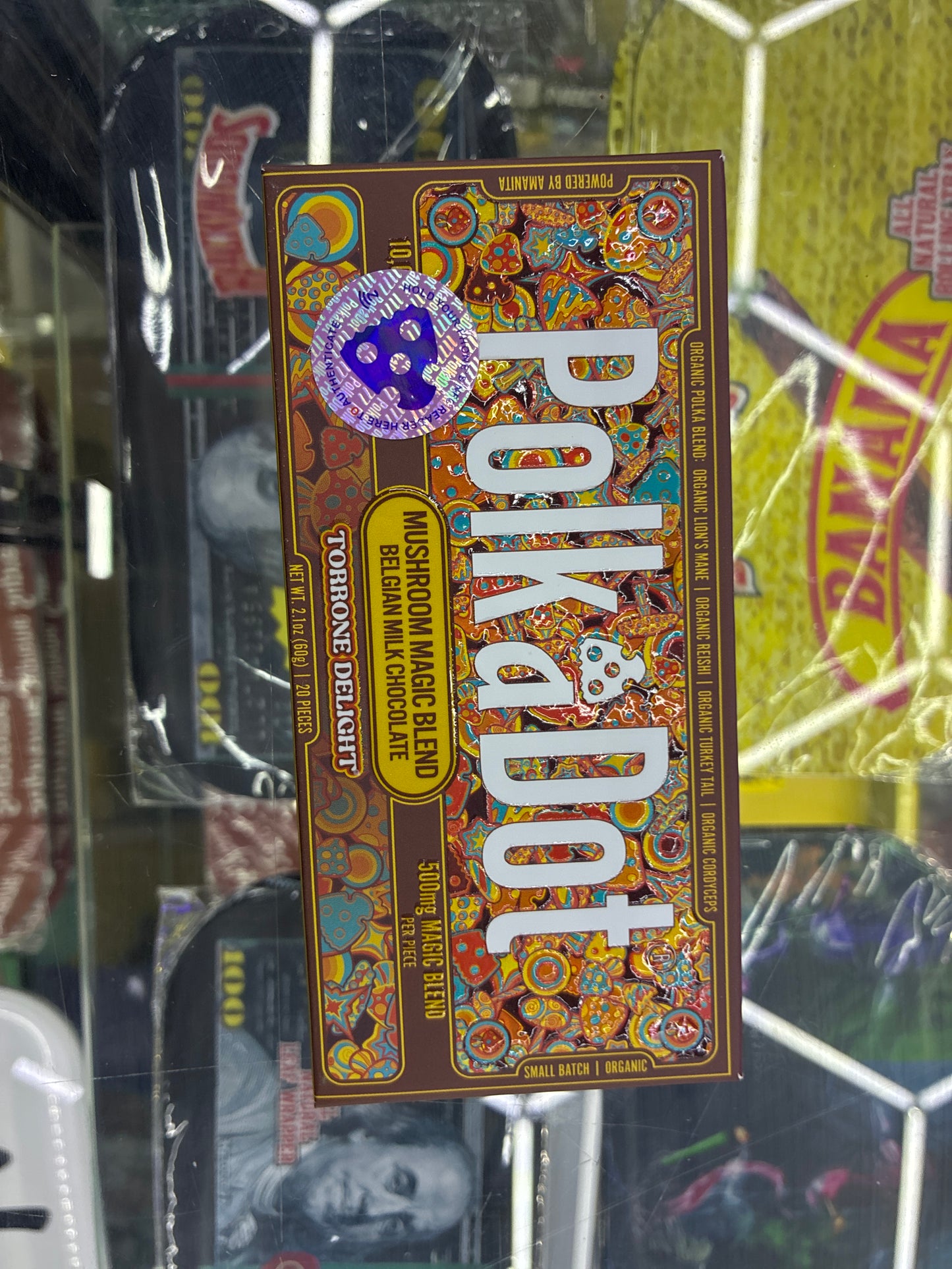 Polkadot Belgian milk chocolate torrone delight