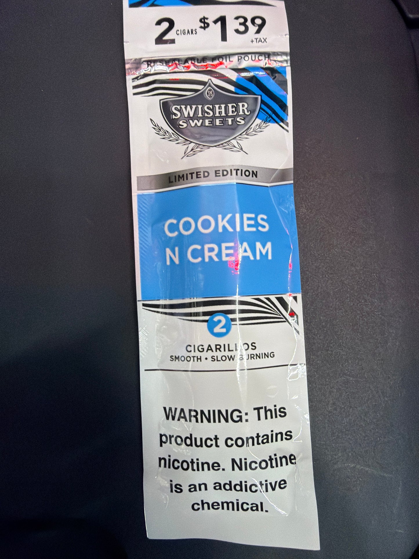 Swisher sweets cookies n cream , 2 cigarillos