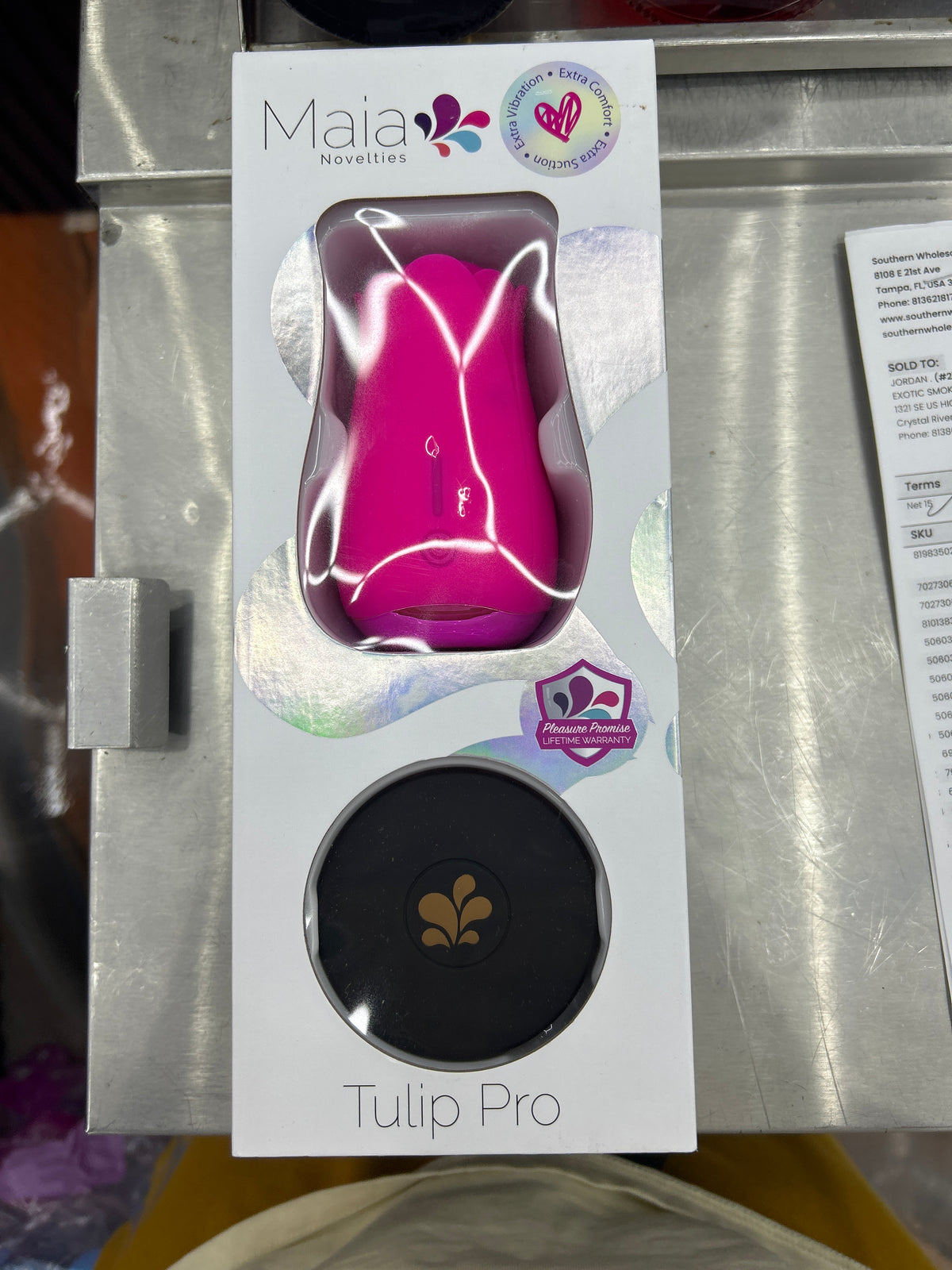 Maia TULIP PRO 15-Function Silicone Suction Toy with Wireless Charge hot pink