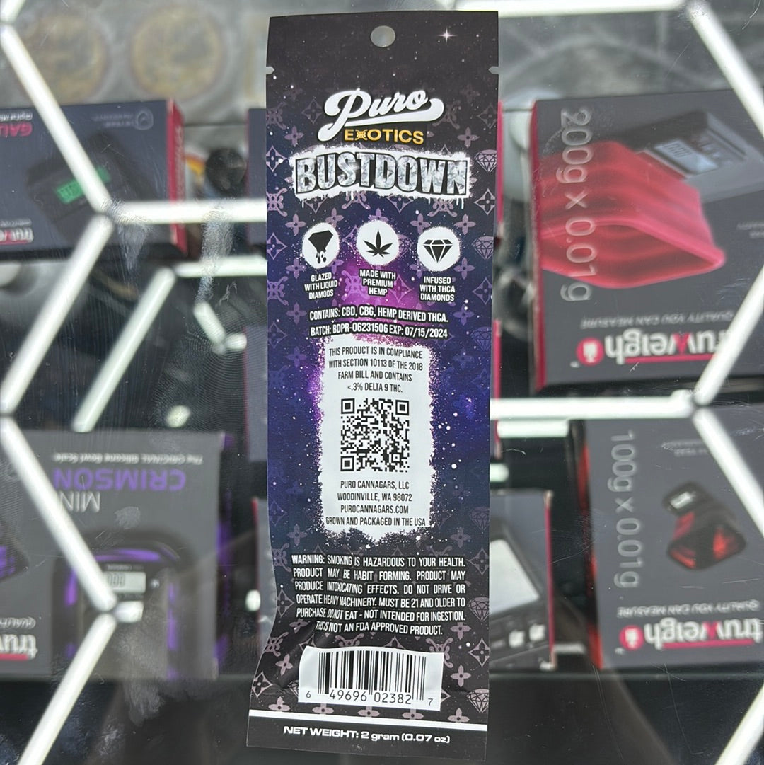 Pure exotics bustdown outer space hybrid, 2G pre-roll