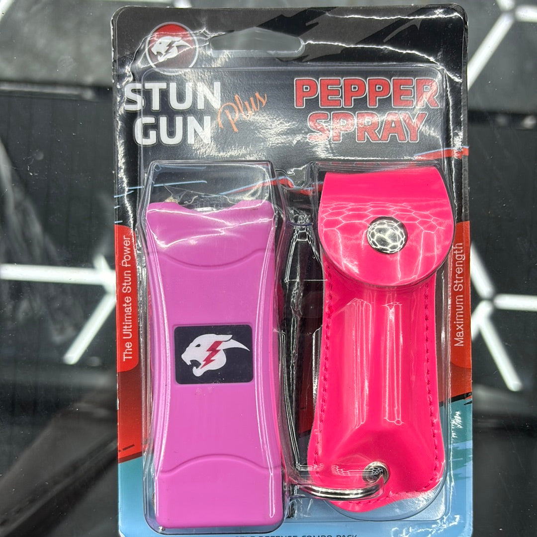 Stun gun plus pepper spray pink