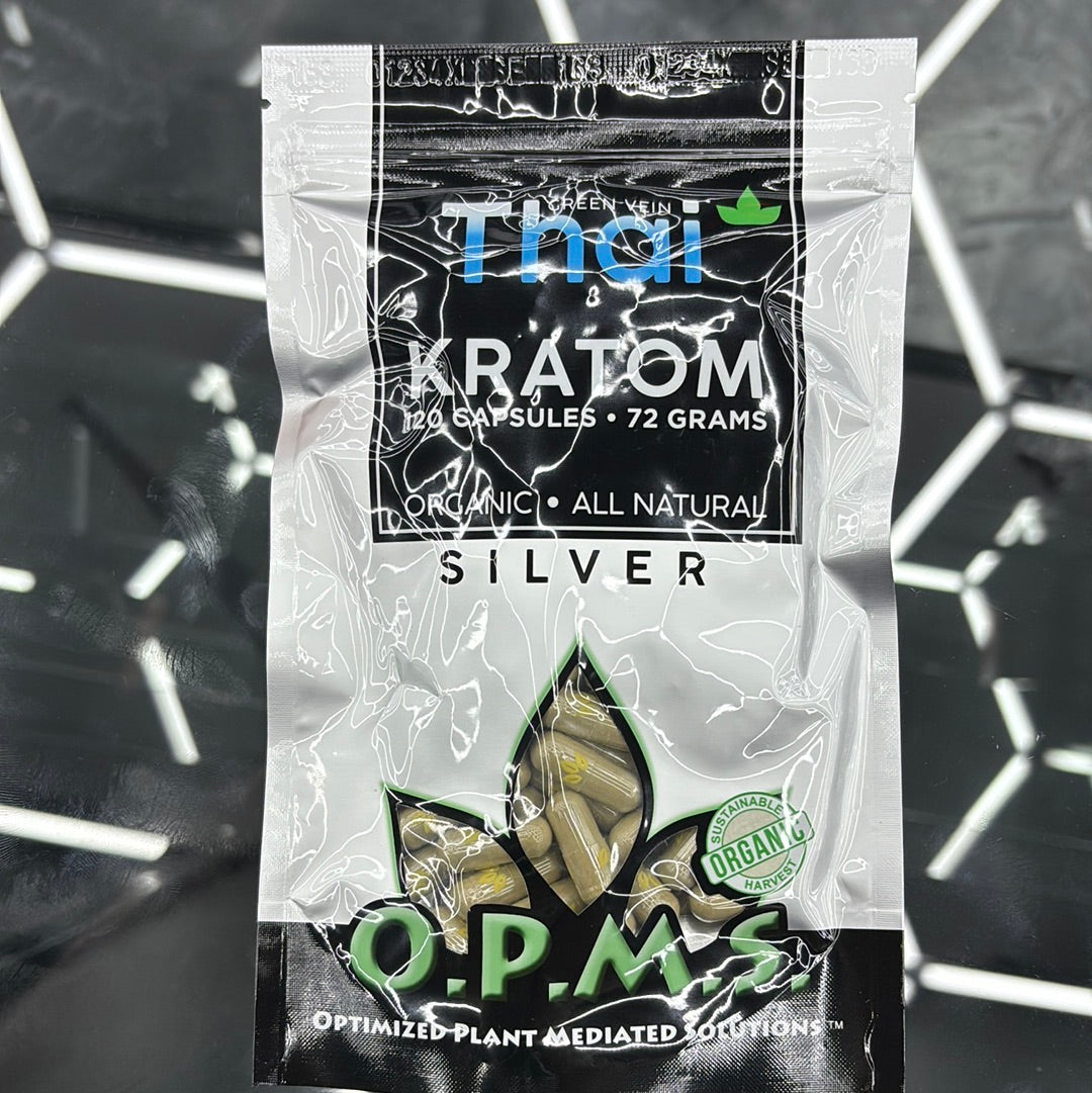 Opms kratom thai , green vein, silver 120ct