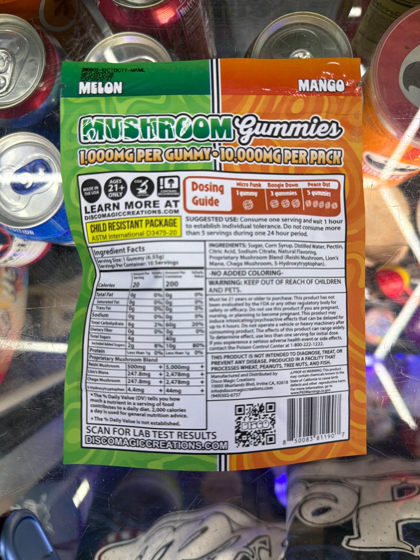 Disco Twice The Trap Mushroom gummies 10ct x 1000mg mango/melon