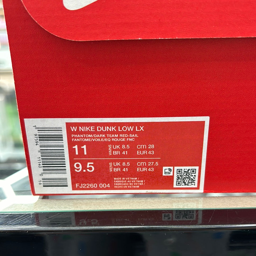 Nike dunk low phantom/dark team red size 11 M 