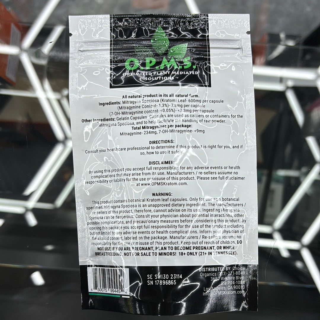 Opms indo kratom 30caps white vein